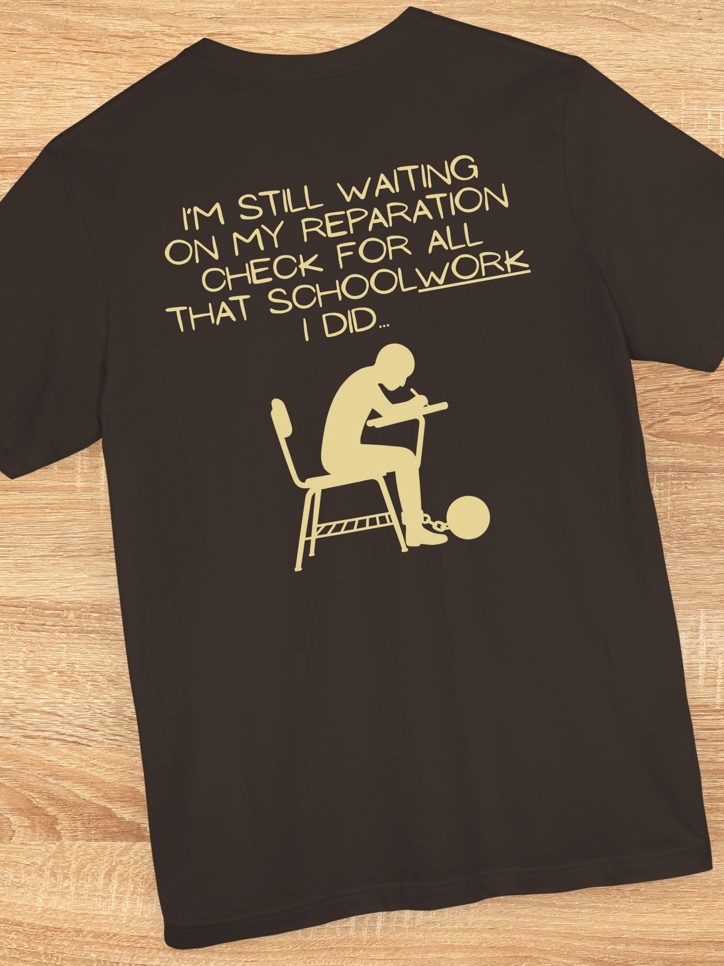 Schoolwork Reparation Check Tee, Unisex T-Shirt, Gift for Students, parents, teachers