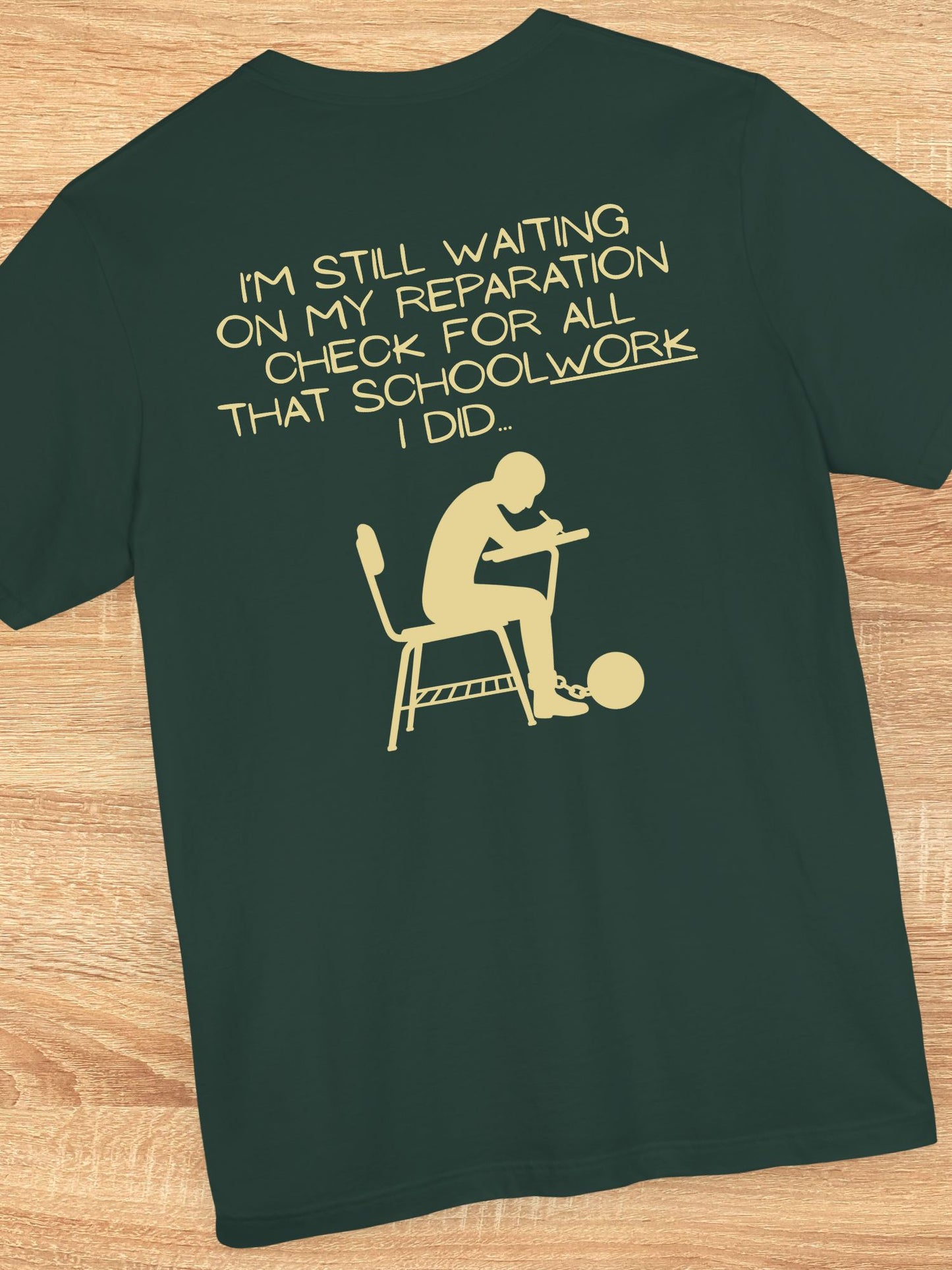 Schoolwork Reparation Check Tee, Unisex T-Shirt, Gift for Students, parents, teachers