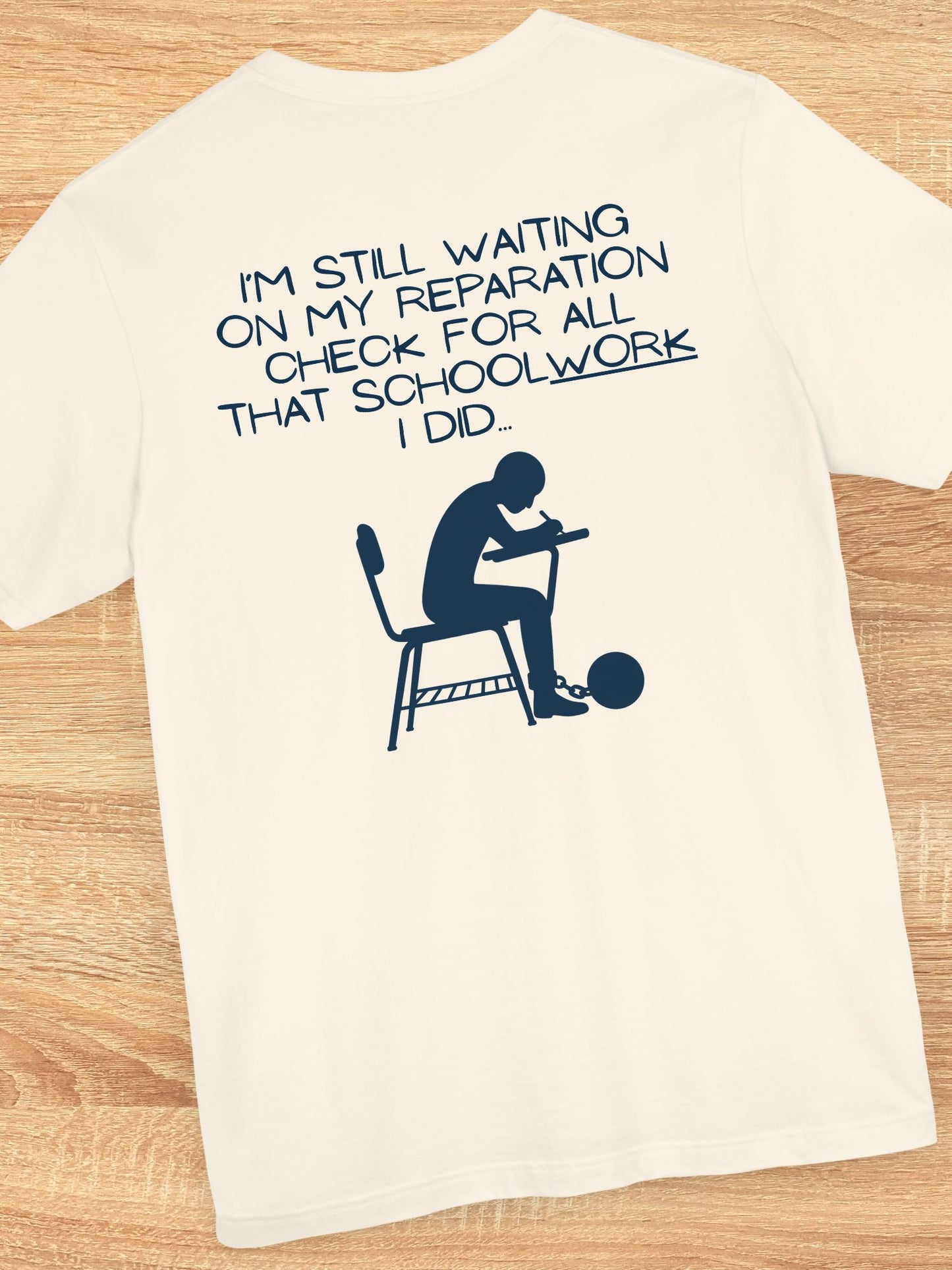 Schoolwork Reparation Check Tee, Unisex T-Shirt, Gift for Students, parents, teachers