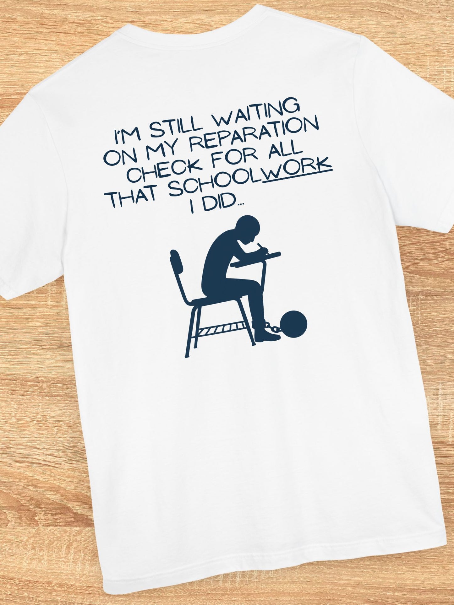 Schoolwork Reparation Check Tee, Unisex T-Shirt, Gift for Students, parents, teachers