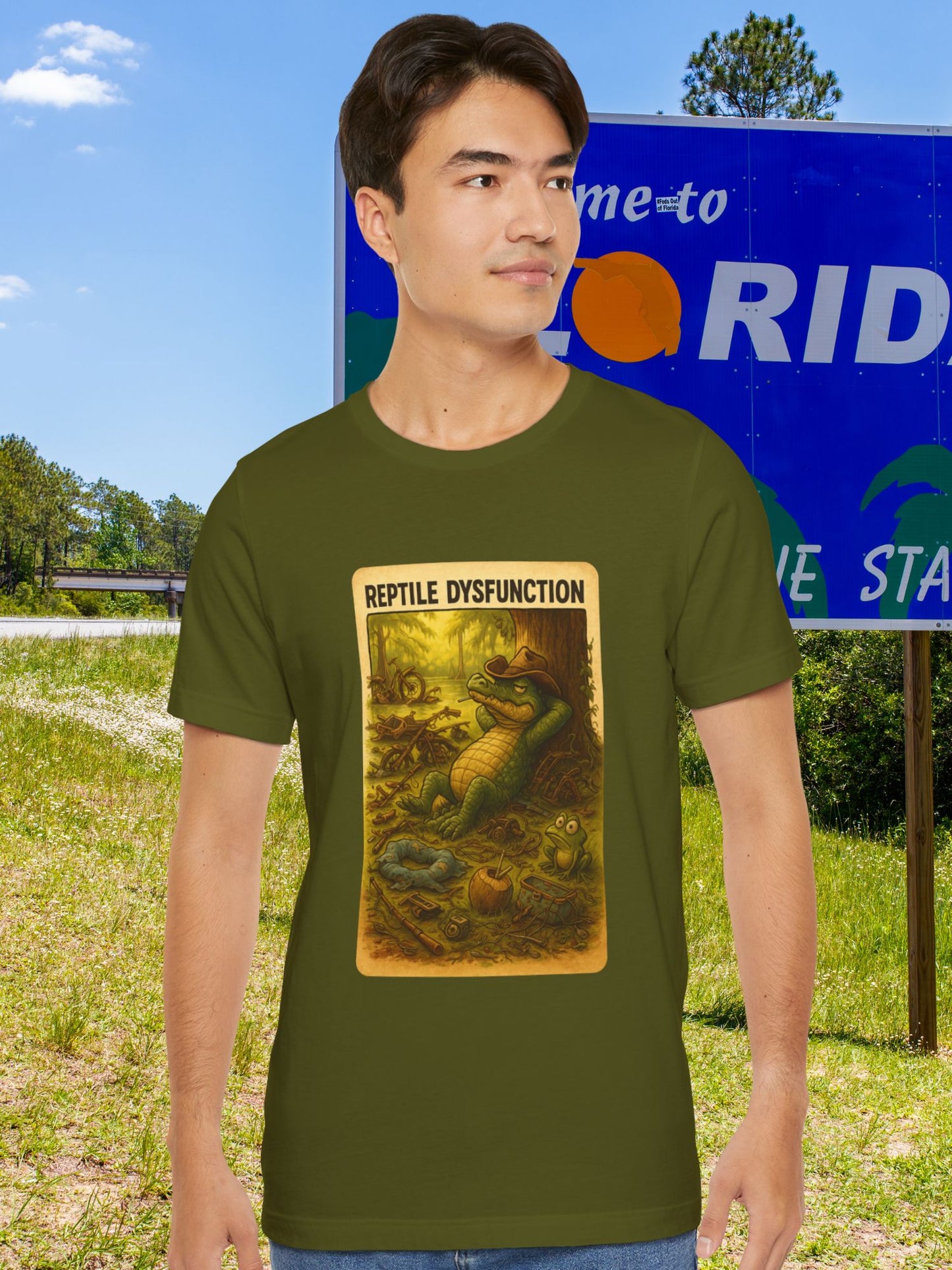 'Reptile Dysfunction' Alligator Graphic Unisex T-Shirt, Gator Tee