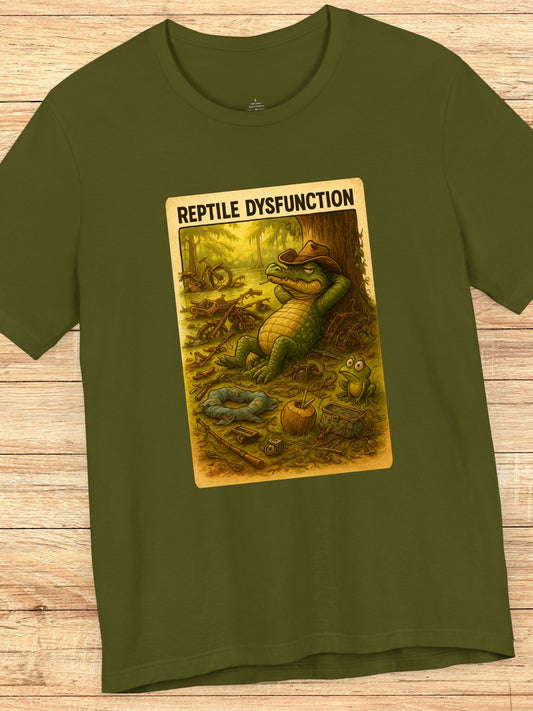 'Reptile Dysfunction' Alligator Graphic Unisex T-Shirt, Gator Tee