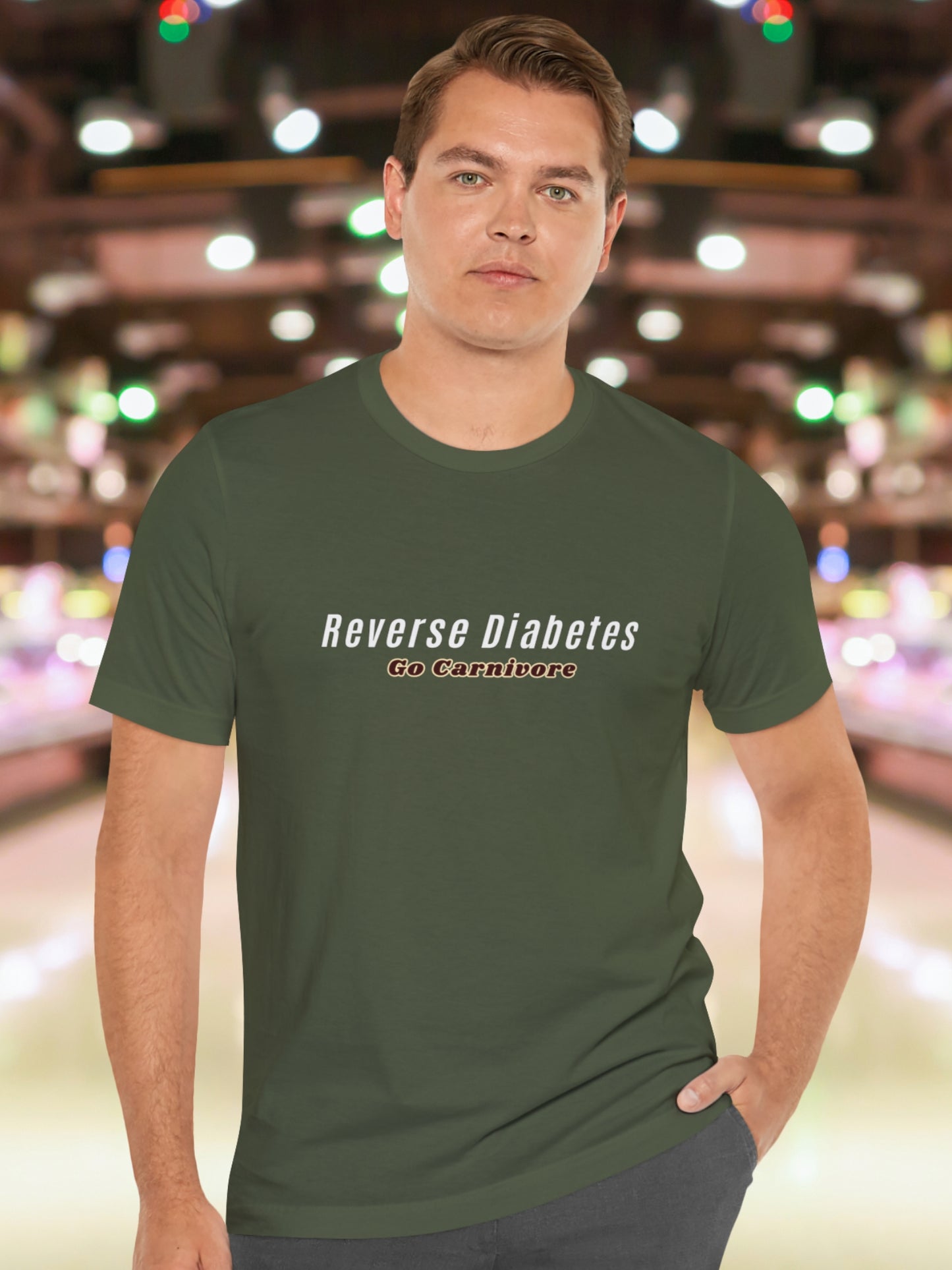 'Reverse Diabetes, Go Carnivore' Unisex T-Shirt, Carnivore Diet Apparel, Health and Wellness