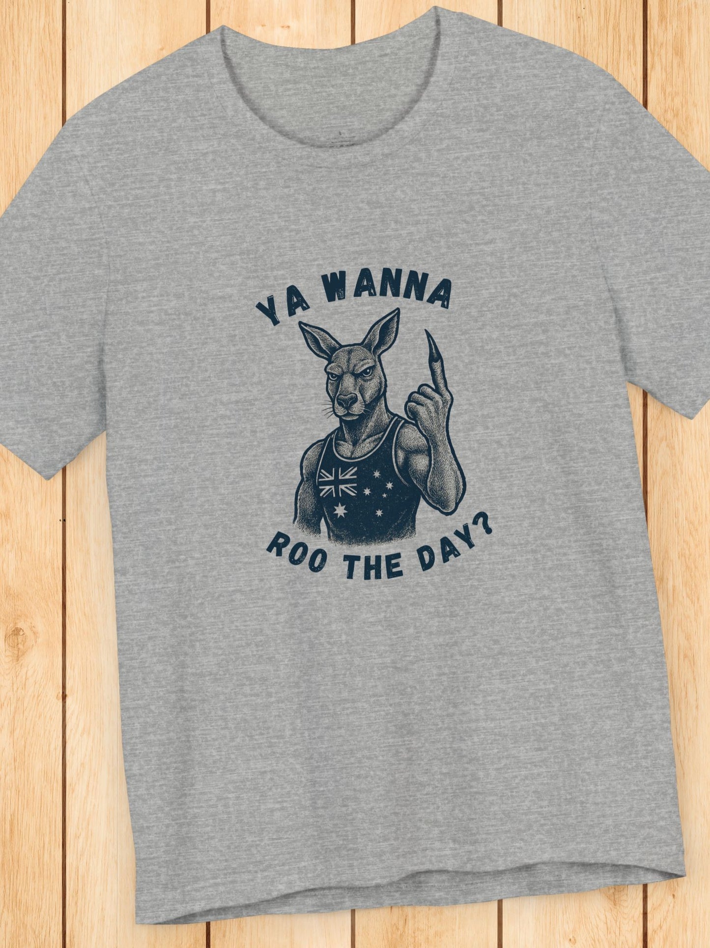 'Ya Wanna Roo the Day?' Tough Kangaroo Graphic Unisex T-Shirt, Australian Pride Tee