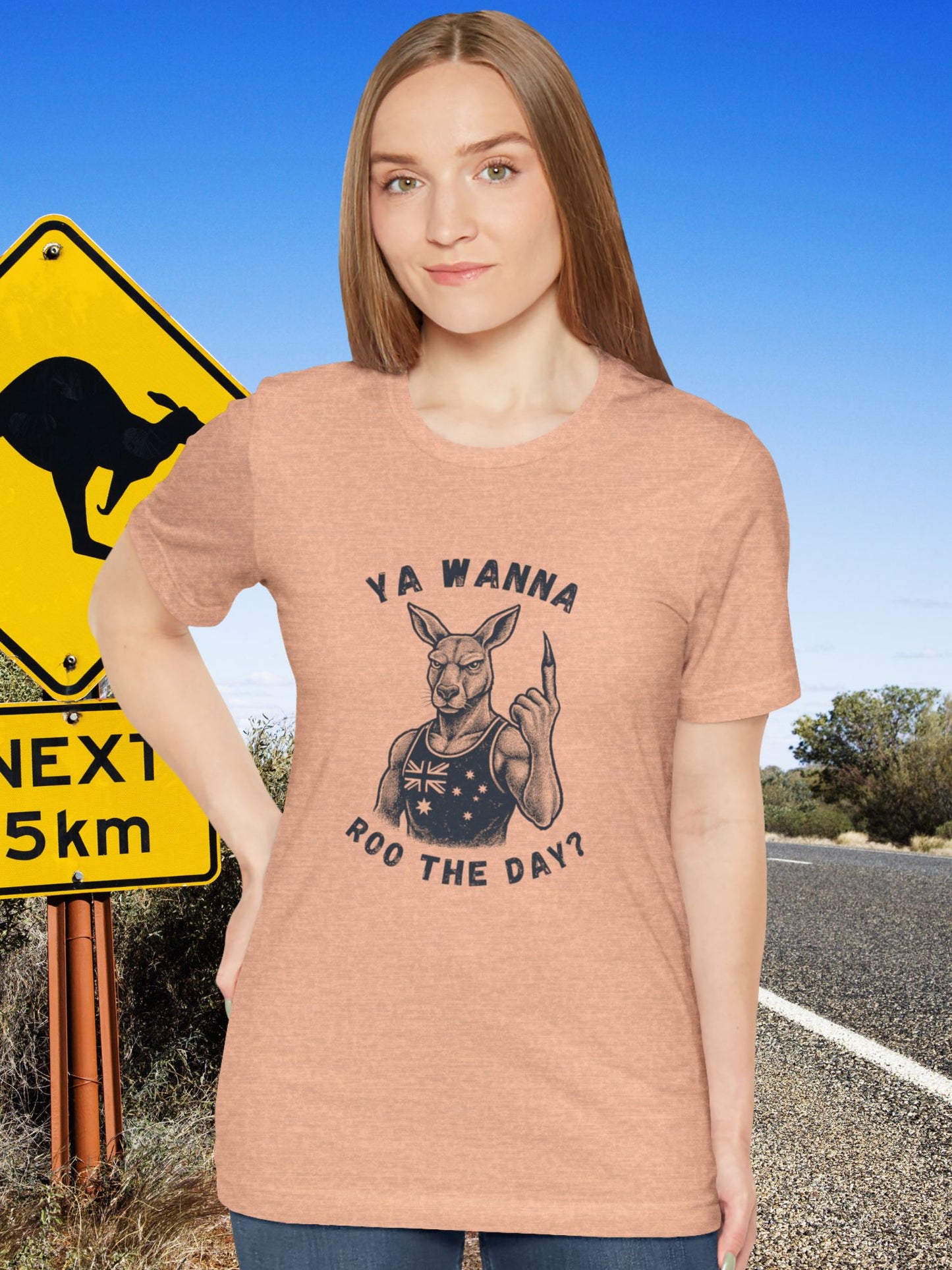 'Ya Wanna Roo the Day?' Tough Kangaroo Graphic Unisex T-Shirt, Australian Pride Tee
