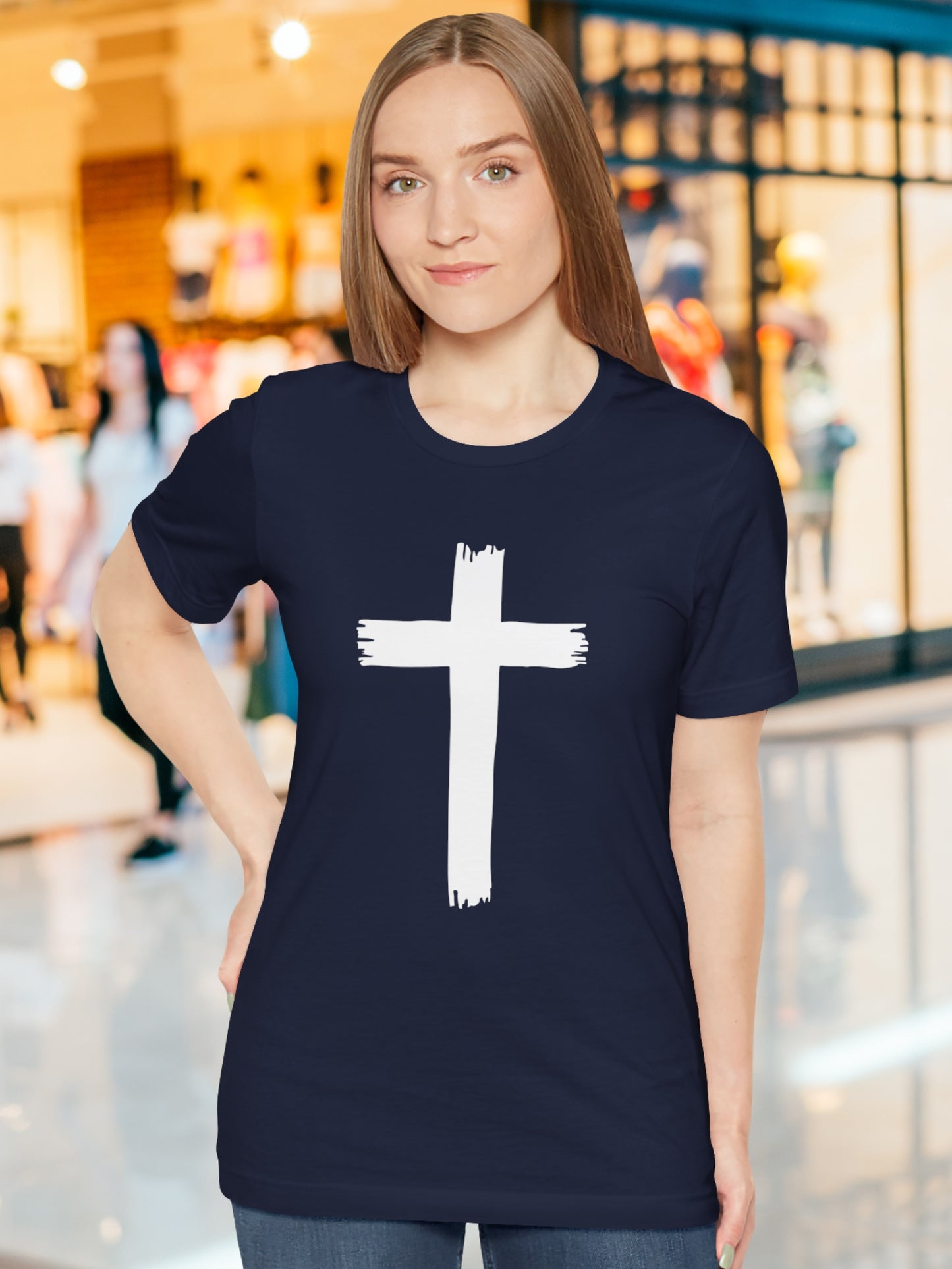 Rough Cross Graphic Unisex T-Shirt, Christian Apparel