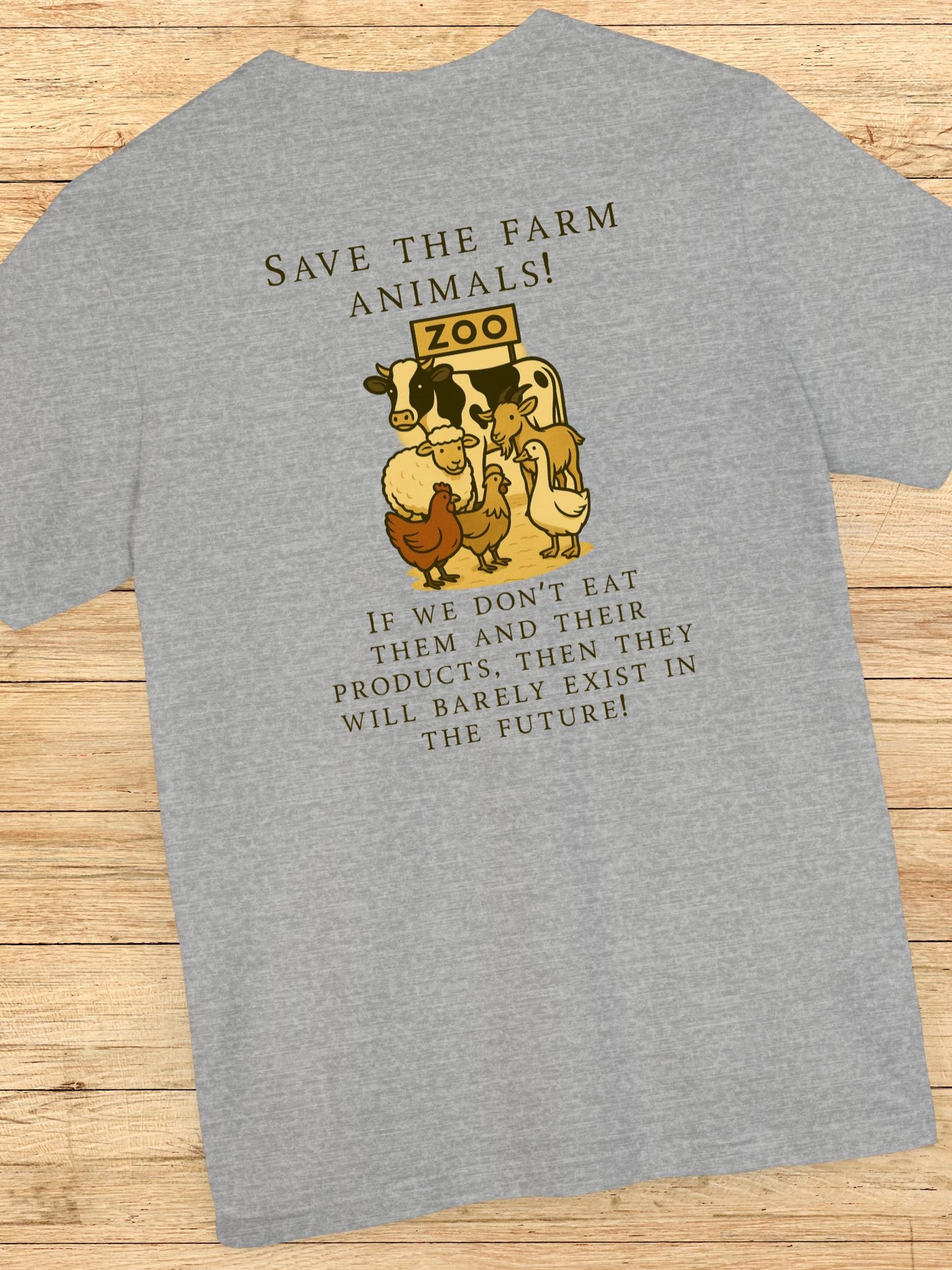 'Save the Farm Animals' Farm Animals in a Zoo Graphic Unisex T-Shirt, Gift for Animal Lovers