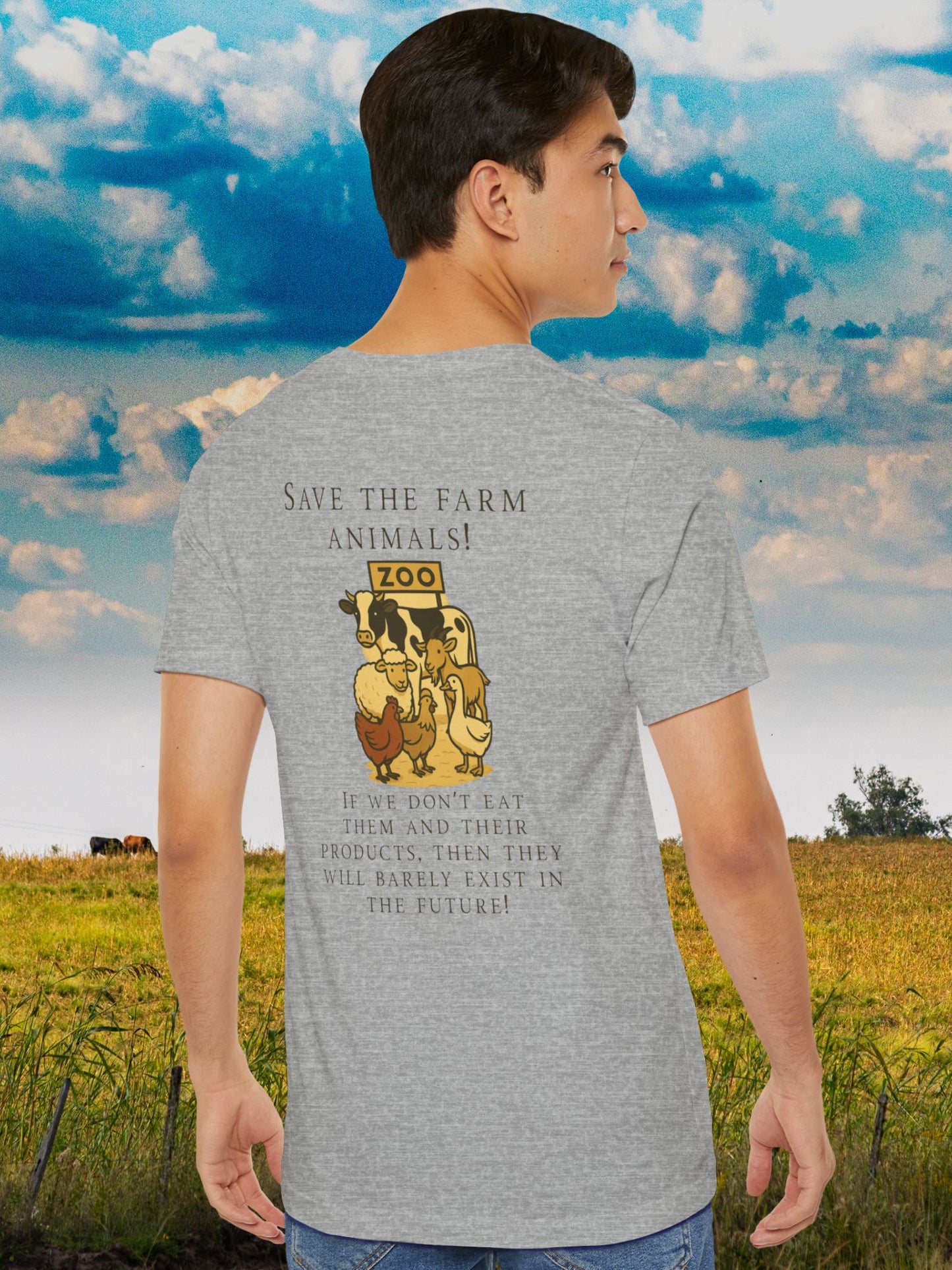 'Save the Farm Animals' Farm Animals in a Zoo Graphic Unisex T-Shirt, Gift for Animal Lovers