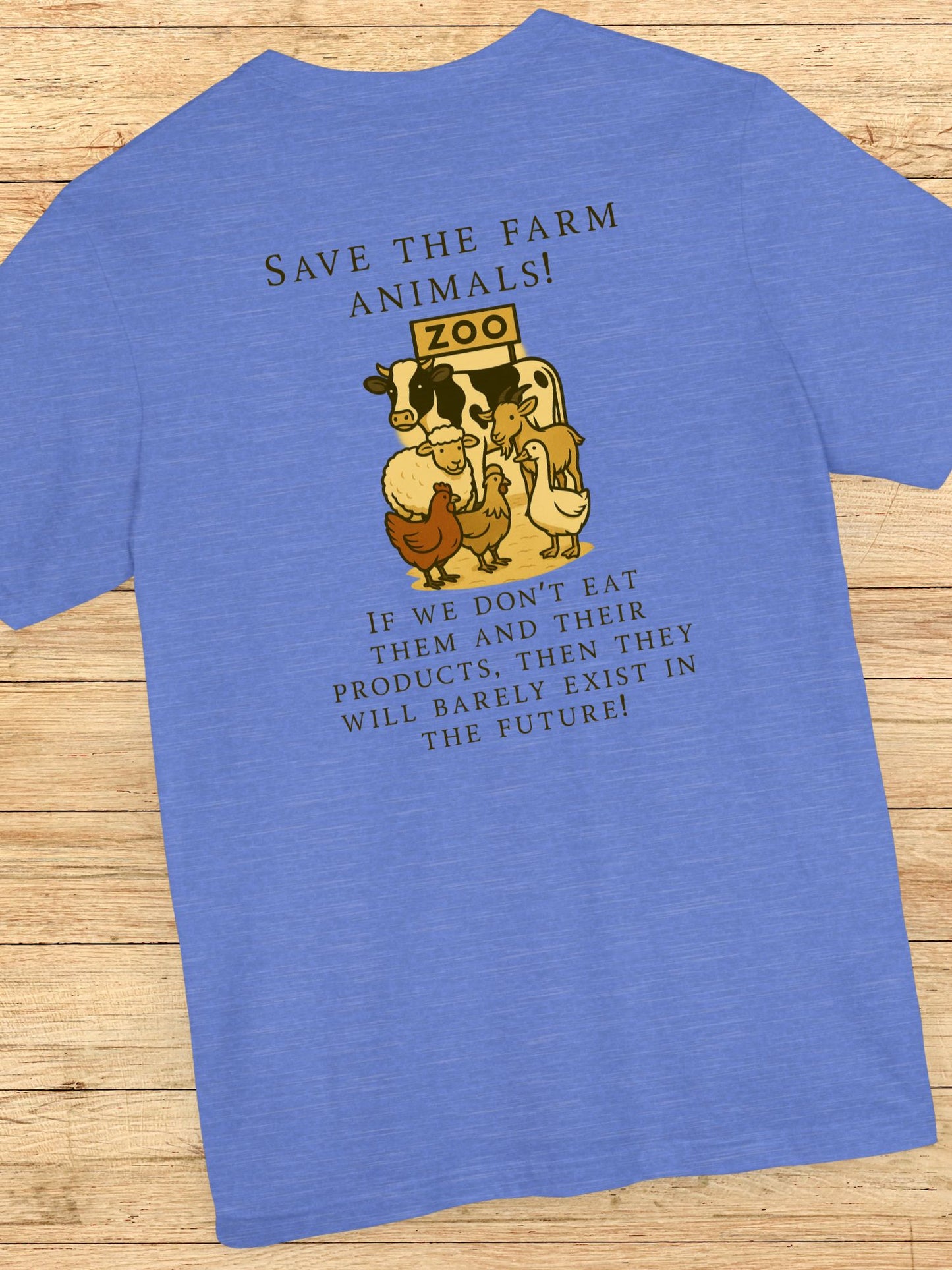 'Save the Farm Animals' Farm Animals in a Zoo Graphic Unisex T-Shirt, Gift for Animal Lovers