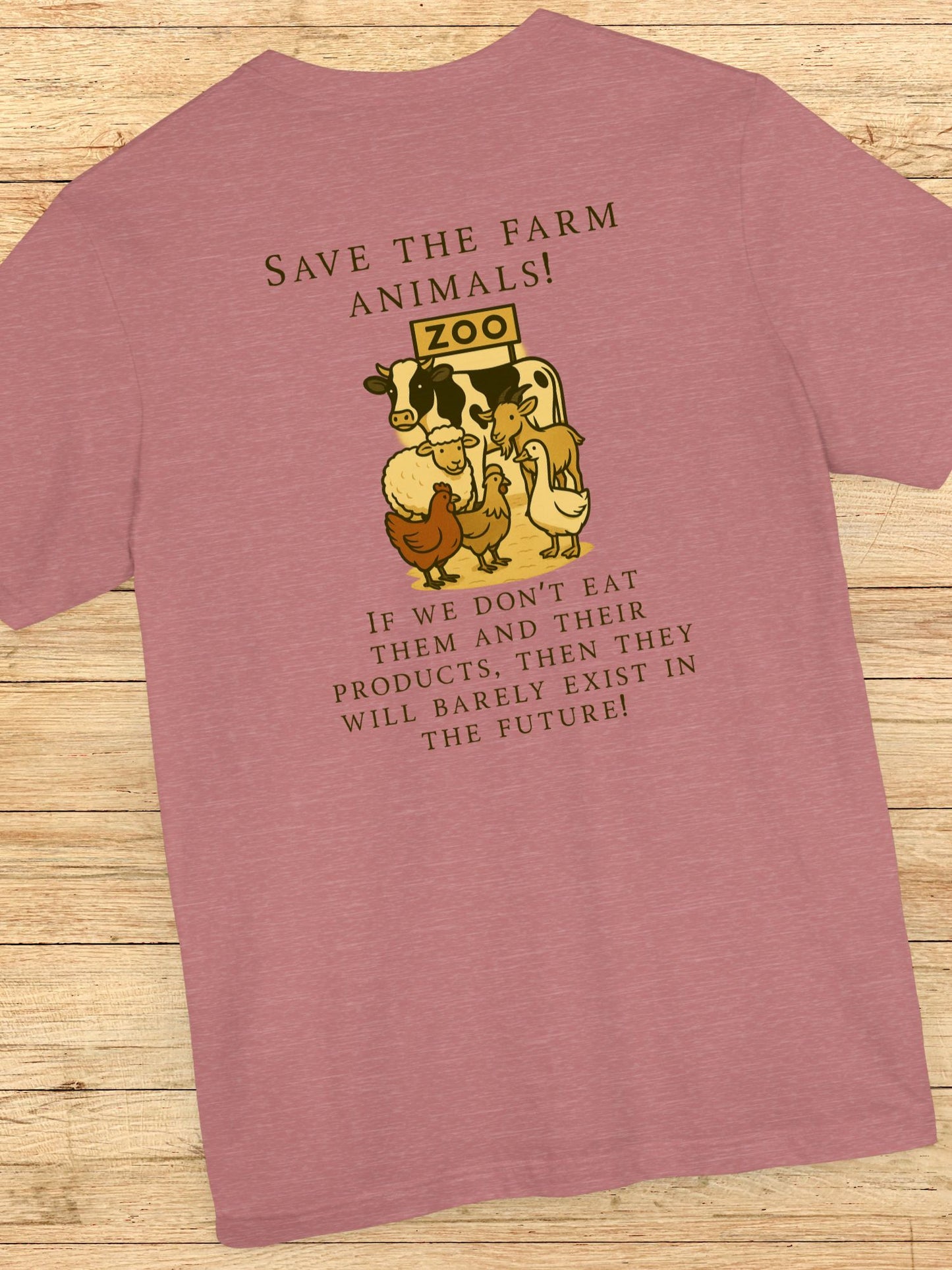 'Save the Farm Animals' Farm Animals in a Zoo Graphic Unisex T-Shirt, Gift for Animal Lovers