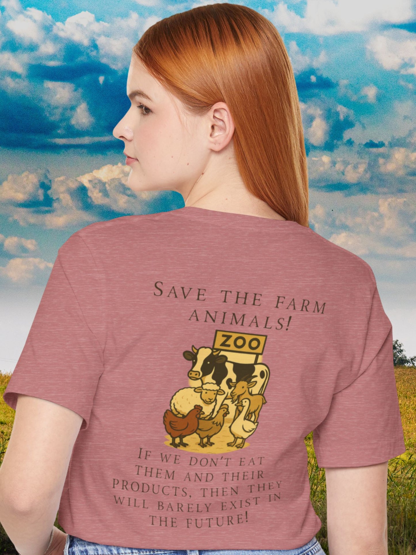 'Save the Farm Animals' Farm Animals in a Zoo Graphic Unisex T-Shirt, Gift for Animal Lovers