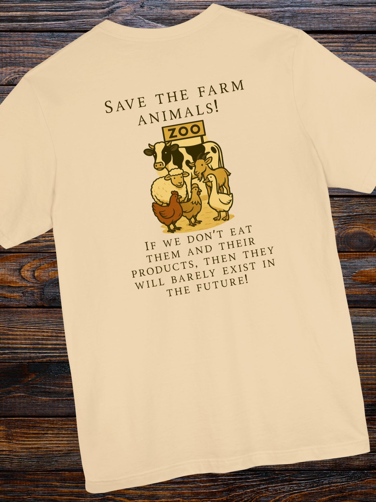 'Save the Farm Animals' Farm Animals in a Zoo Graphic Unisex T-Shirt, Gift for Animal Lovers