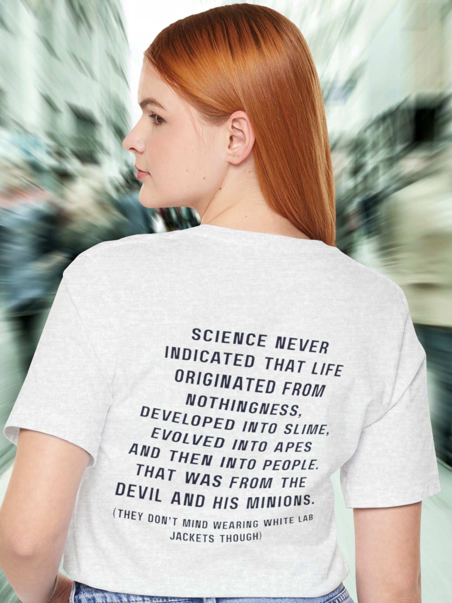 'Science never indicated...' Unisex T-Shirt, Christian Apparel, Anti-Evolution, Pro-Bible