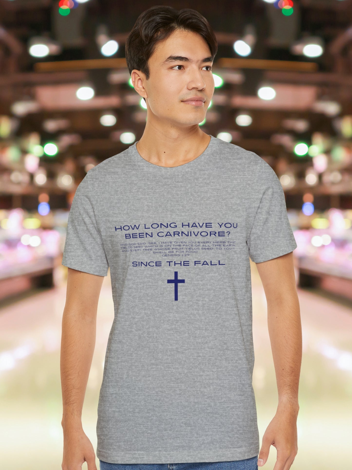 'How long have you been carnivore? Since the Fall' Unisex T-Shirt, Carnivore Diet Apparel, Biblical Tee, Christian Shirt