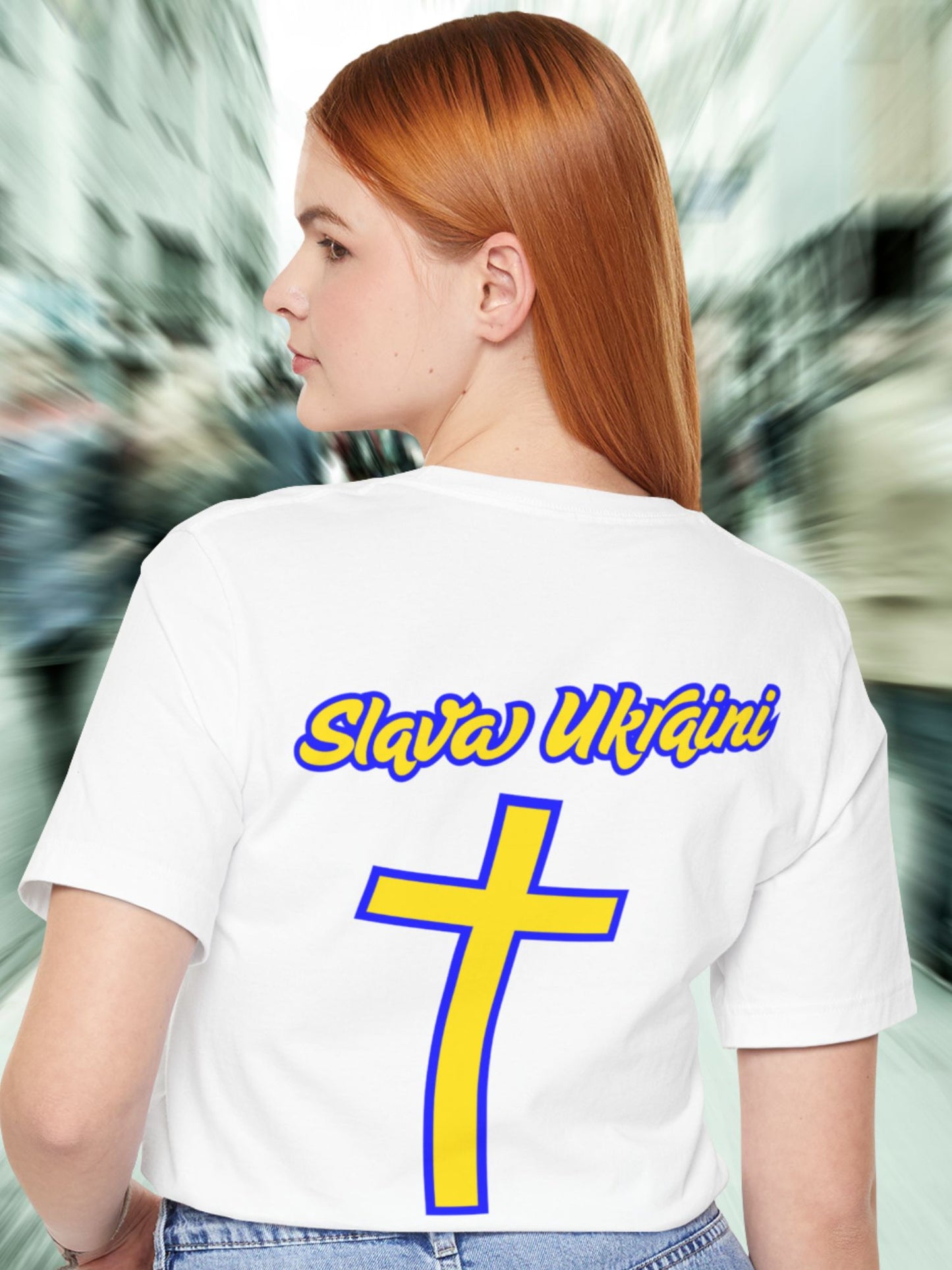 'Slava Ukraini' Unisex T-Shirt | Ukrainian Pride Shirt, Gift for Ukrainians, Support Ukraine, Casual Wear