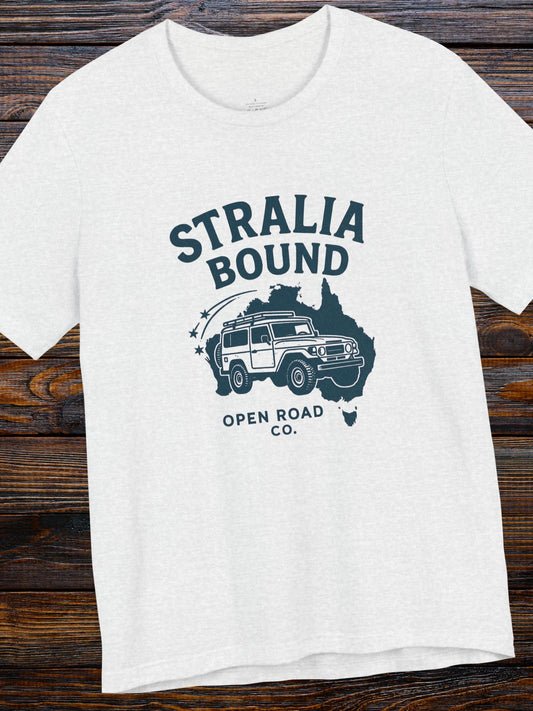 'Stralia Bound' 4X4 Adventure Travel Graphic Unisex T-Shirt, Gifts for Australian Road Trip Lovers, Australian Apparel