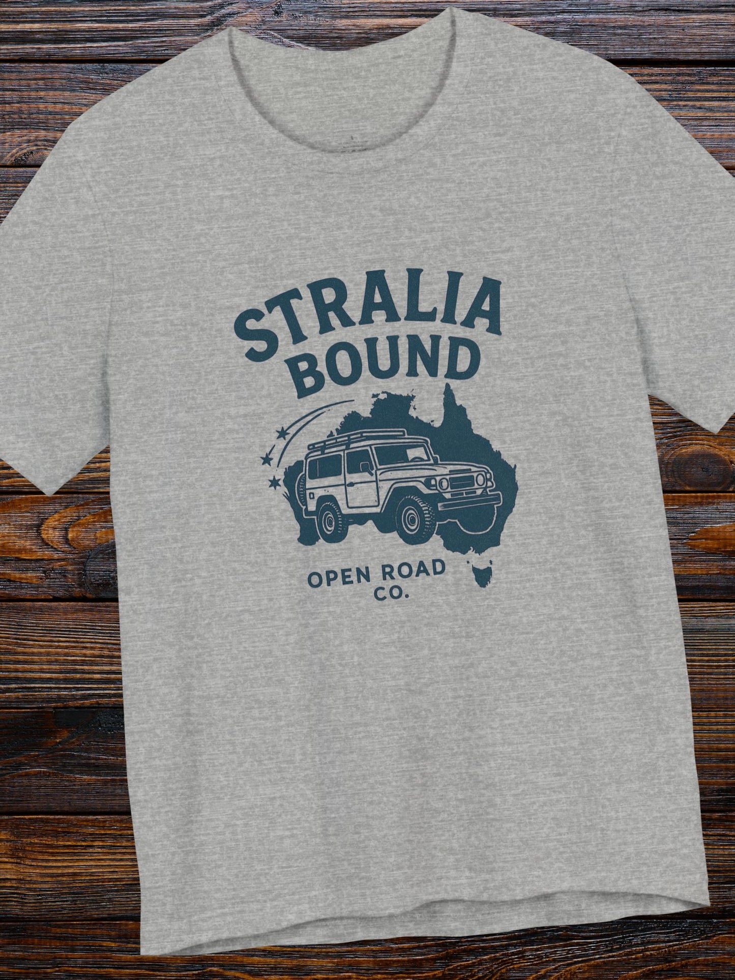 'Stralia Bound' 4X4 Adventure Travel Graphic Unisex T-Shirt, Gifts for Australian Road Trip Lovers, Australian Apparel