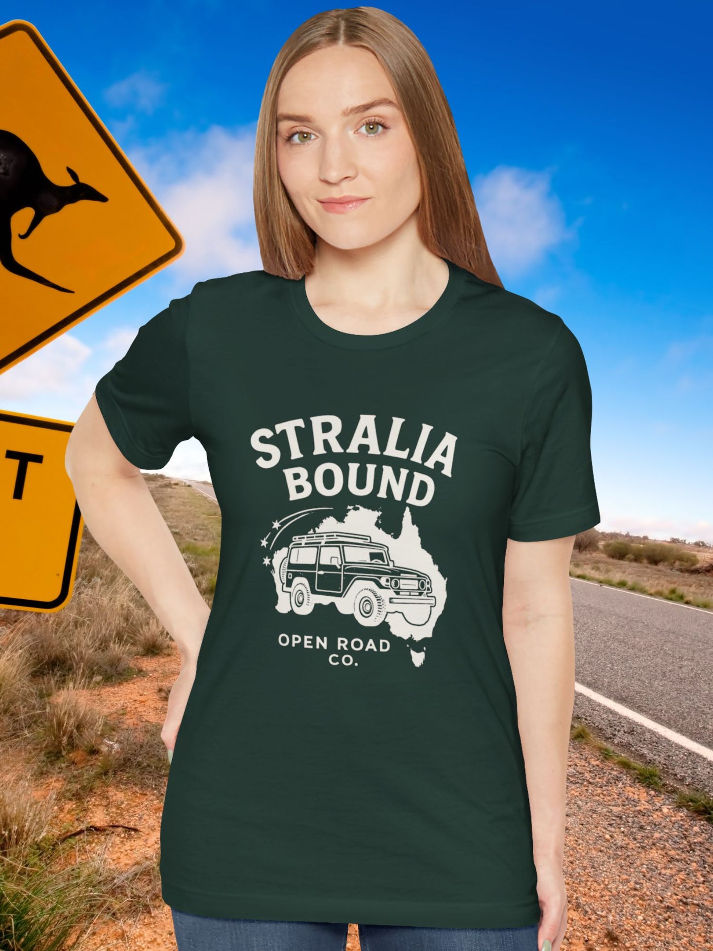 'Stralia Bound' 4X4 Adventure Travel Graphic Unisex T-Shirt, Gifts for Australian Road Trip Lovers, Australian Apparel