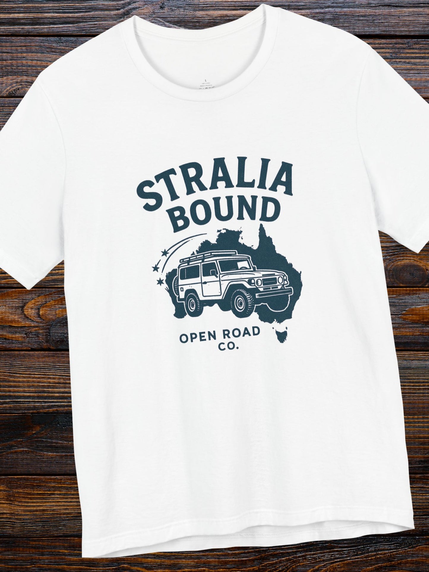 'Stralia Bound' 4X4 Adventure Travel Graphic Unisex T-Shirt, Gifts for Australian Road Trip Lovers, Australian Apparel