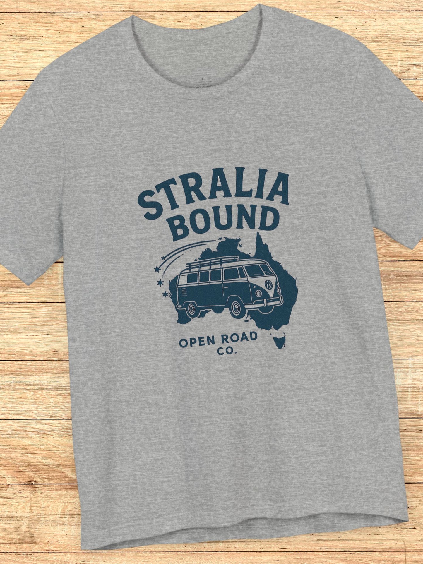 'Stralia Bound' Classic Van Graphic Unisex T-Shirt, Adventure Shirt, Road Trip Tee, Gift for Travelers, Australian Vacation Apparel
