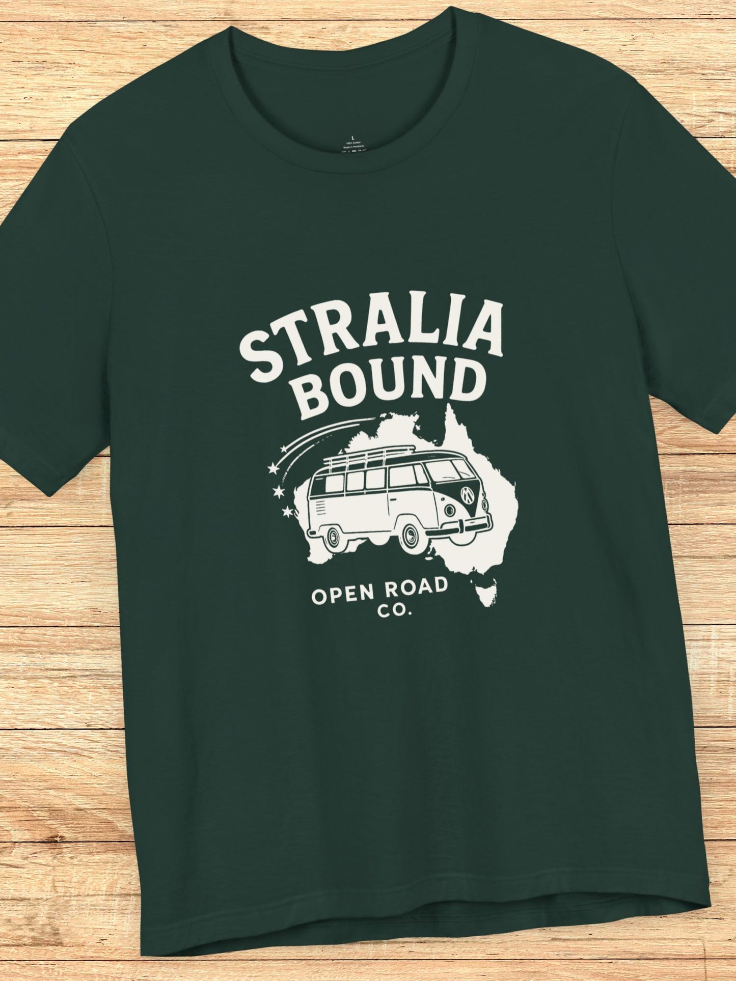 'Stralia Bound' Classic Van Graphic Unisex T-Shirt, Adventure Shirt, Road Trip Tee, Gift for Travelers, Australian Vacation Apparel