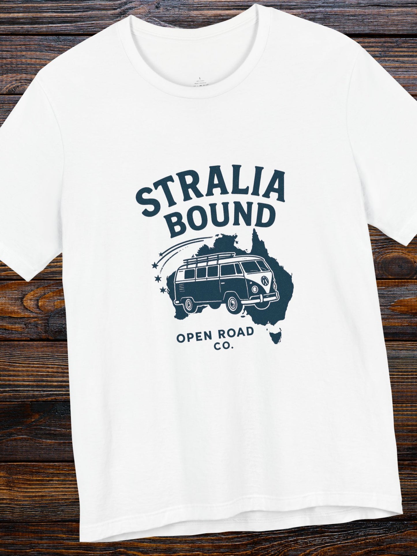 'Stralia Bound' Classic Van Graphic Unisex T-Shirt, Adventure Shirt, Road Trip Tee, Gift for Travelers, Australian Vacation Apparel