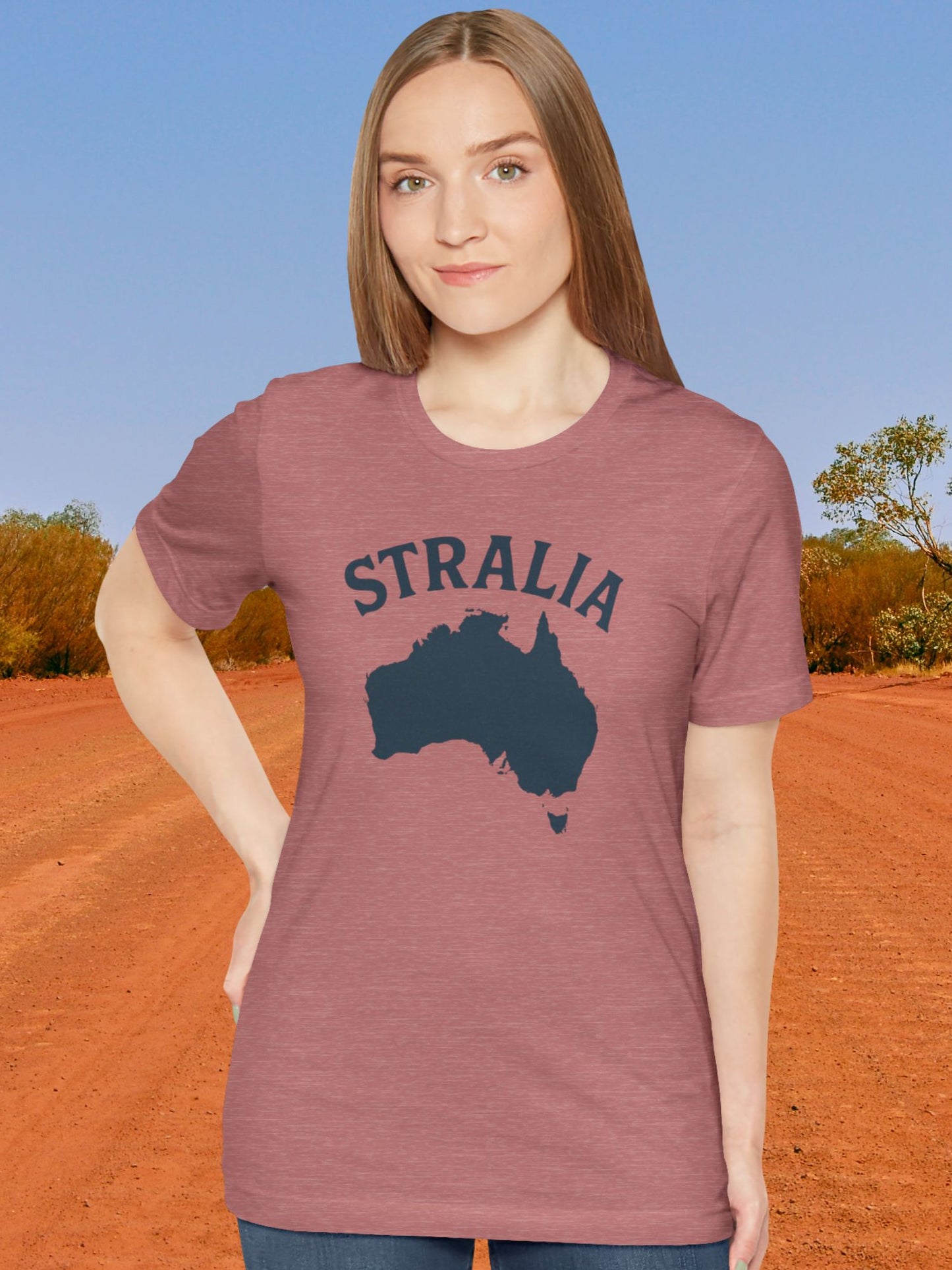 'Stralia' Map Graphic Unisex T-Shirt, Australia Lover Tee, Travel and Adventure