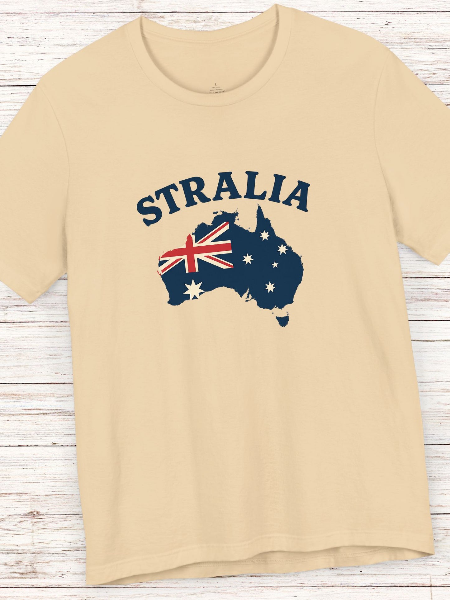 'Stralia' Map with Flag Graphic Unisex T-Shirt, Australia Lovers Tee, Travelers
