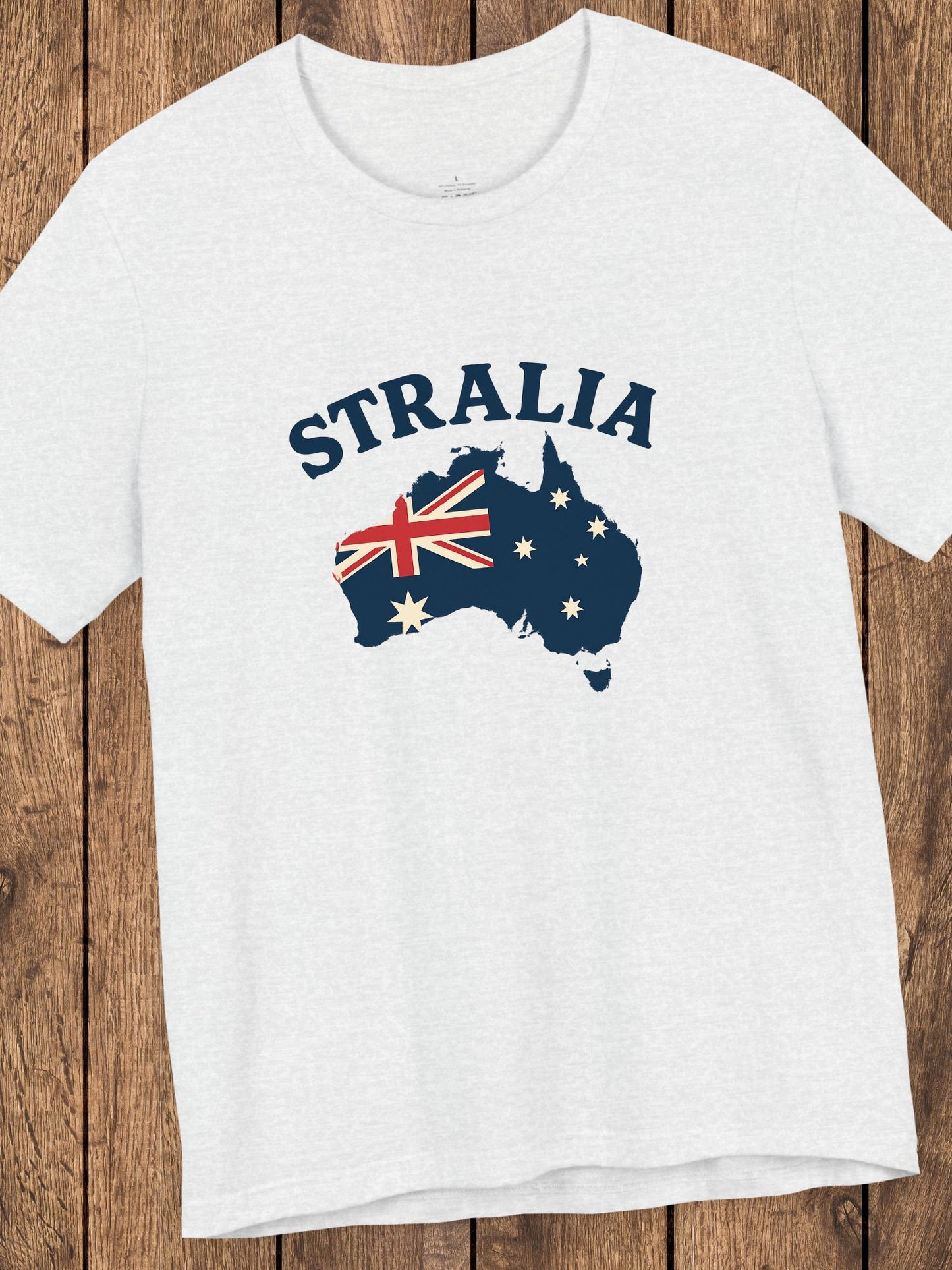 'Stralia' Map with Flag Graphic Unisex T-Shirt, Australia Lovers Tee, Travelers