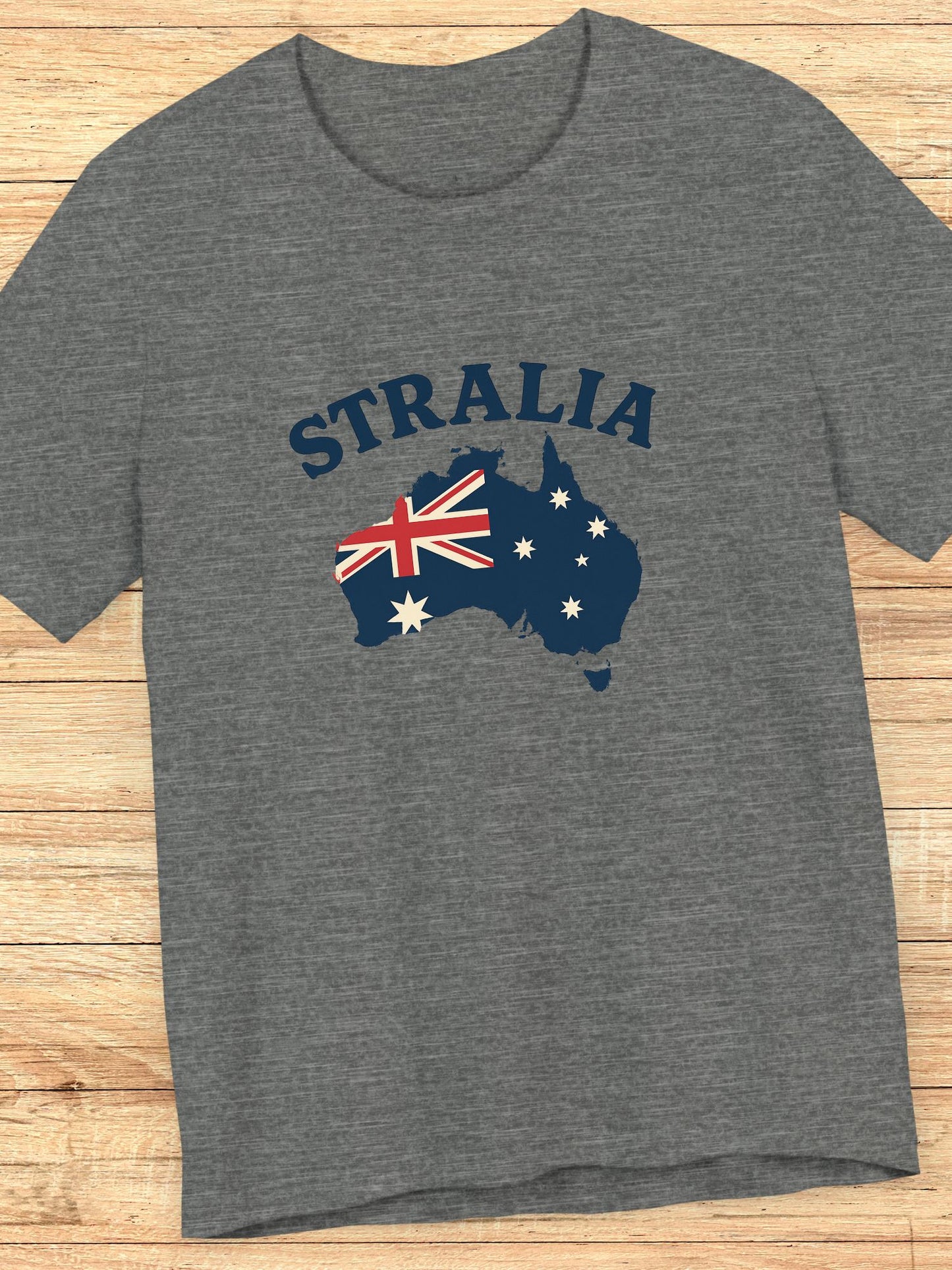 'Stralia' Map with Flag Graphic Unisex T-Shirt, Australia Lovers Tee, Travelers