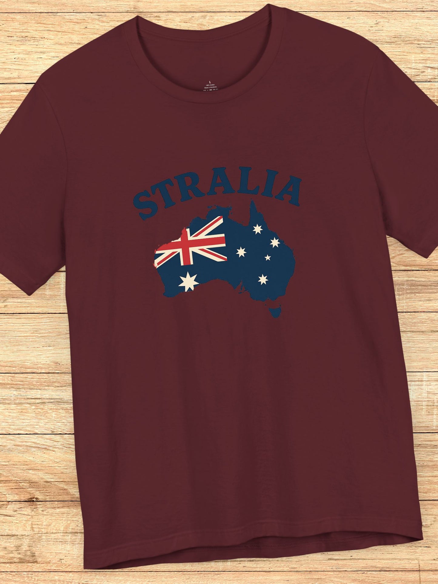 'Stralia' Map with Flag Graphic Unisex T-Shirt, Australia Lovers Tee, Travelers