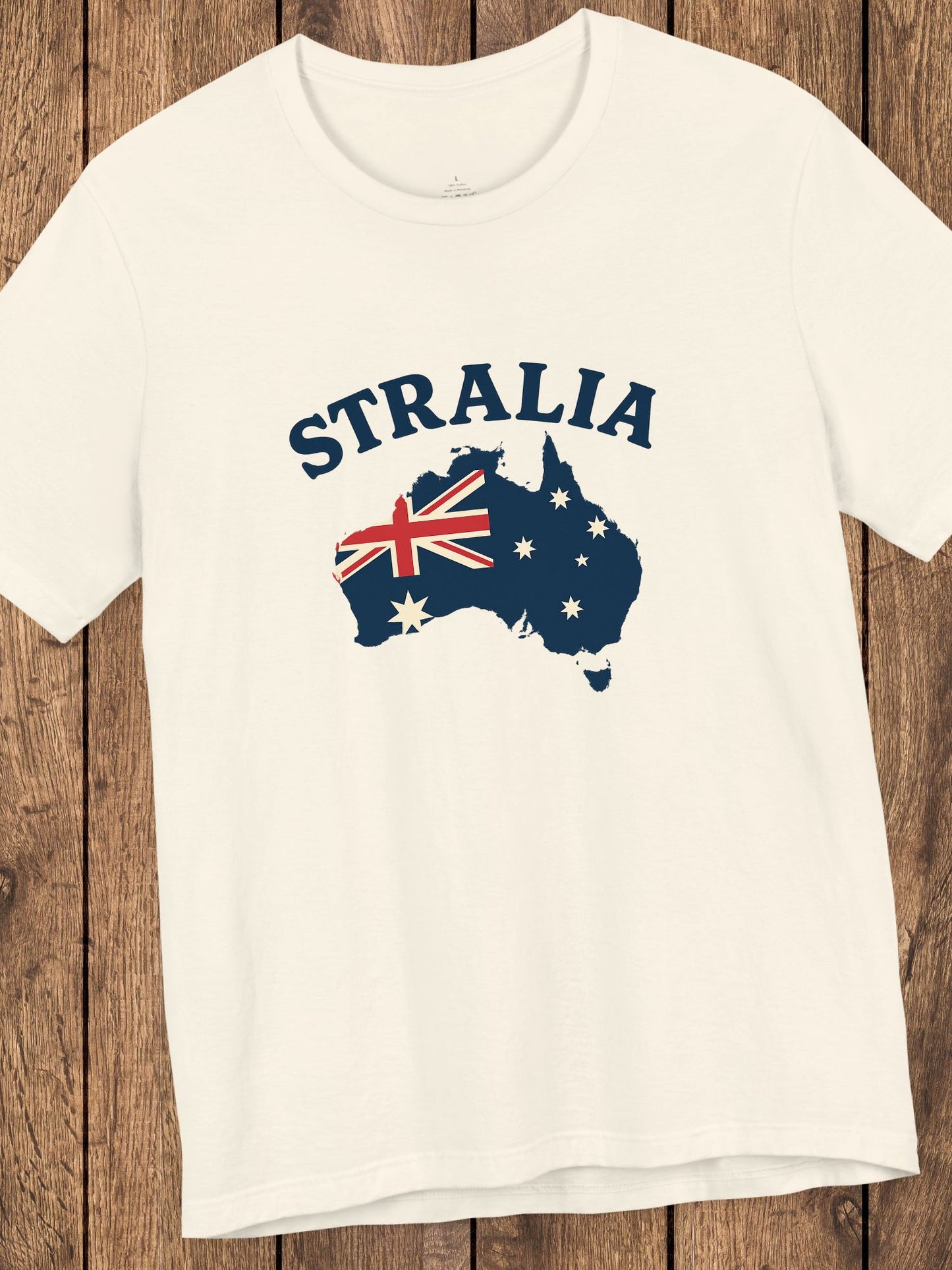 'Stralia' Map with Flag Graphic Unisex T-Shirt, Australia Lovers Tee, Travelers