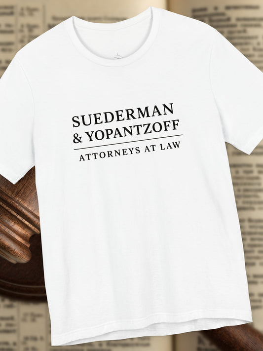 Suderman & Yopantzoff - Attorneys at Law Unisex T-shirt, Funny Lawyer's Short Sleeve Tee, Custom Attorney Shirt, Funny Lawyer Gift