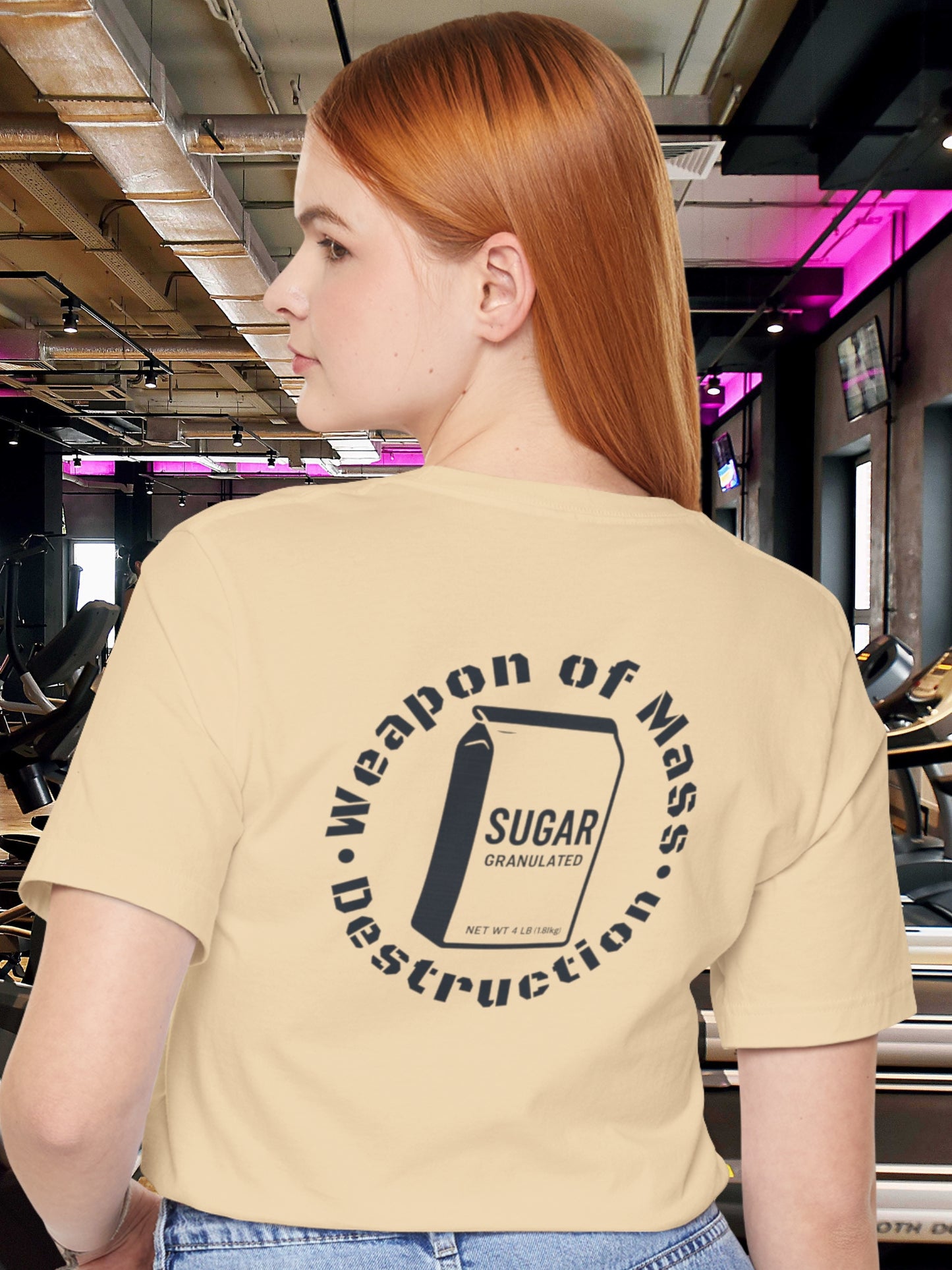 'Weapon of Mass Destruction' Bag of Sugar Graphic Unisex T-Shirt, Anti-Sugar Tee, Health Education Apparel