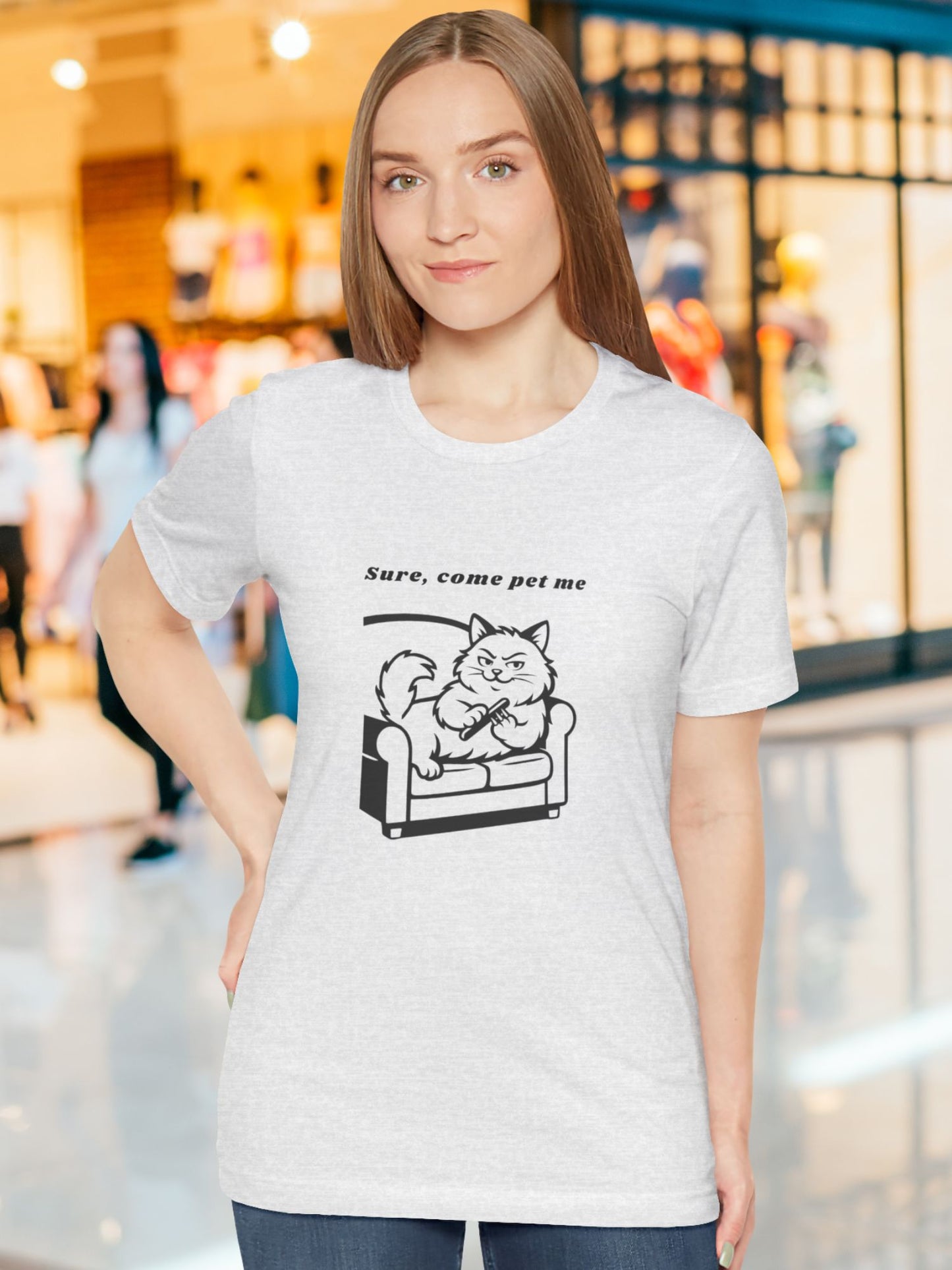 'Sure, come pet me' Cat Sharpening Nails Graphic Unisex T-Shirt, Dangerous Kitty, Cute Cat Lover Tee, Funny Pet T-Shirt, Gift for Cat Lovers
