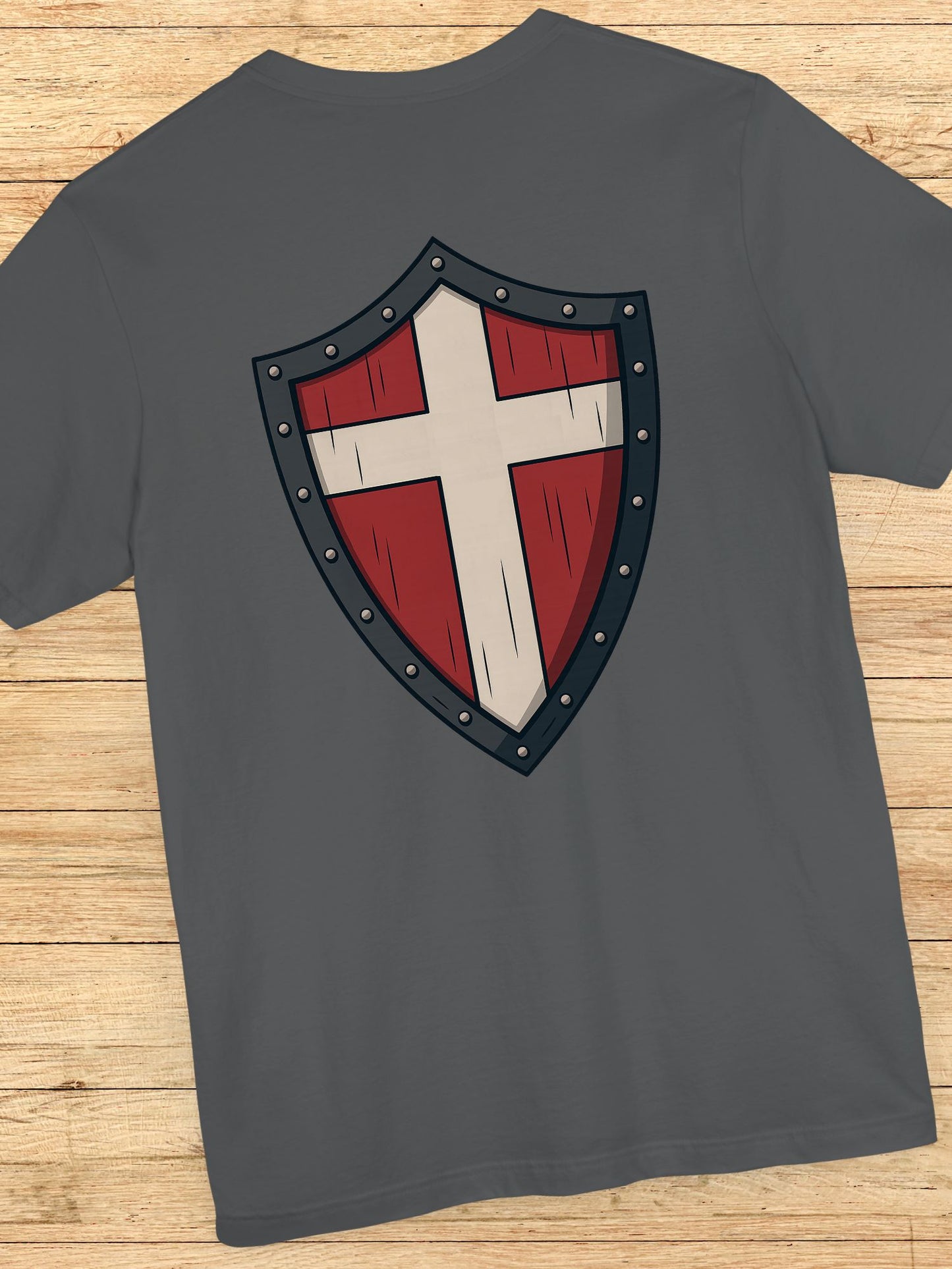 Shield Cross (Back) Graphic Unisex T-Shirt, Christian Apparel, Warrior