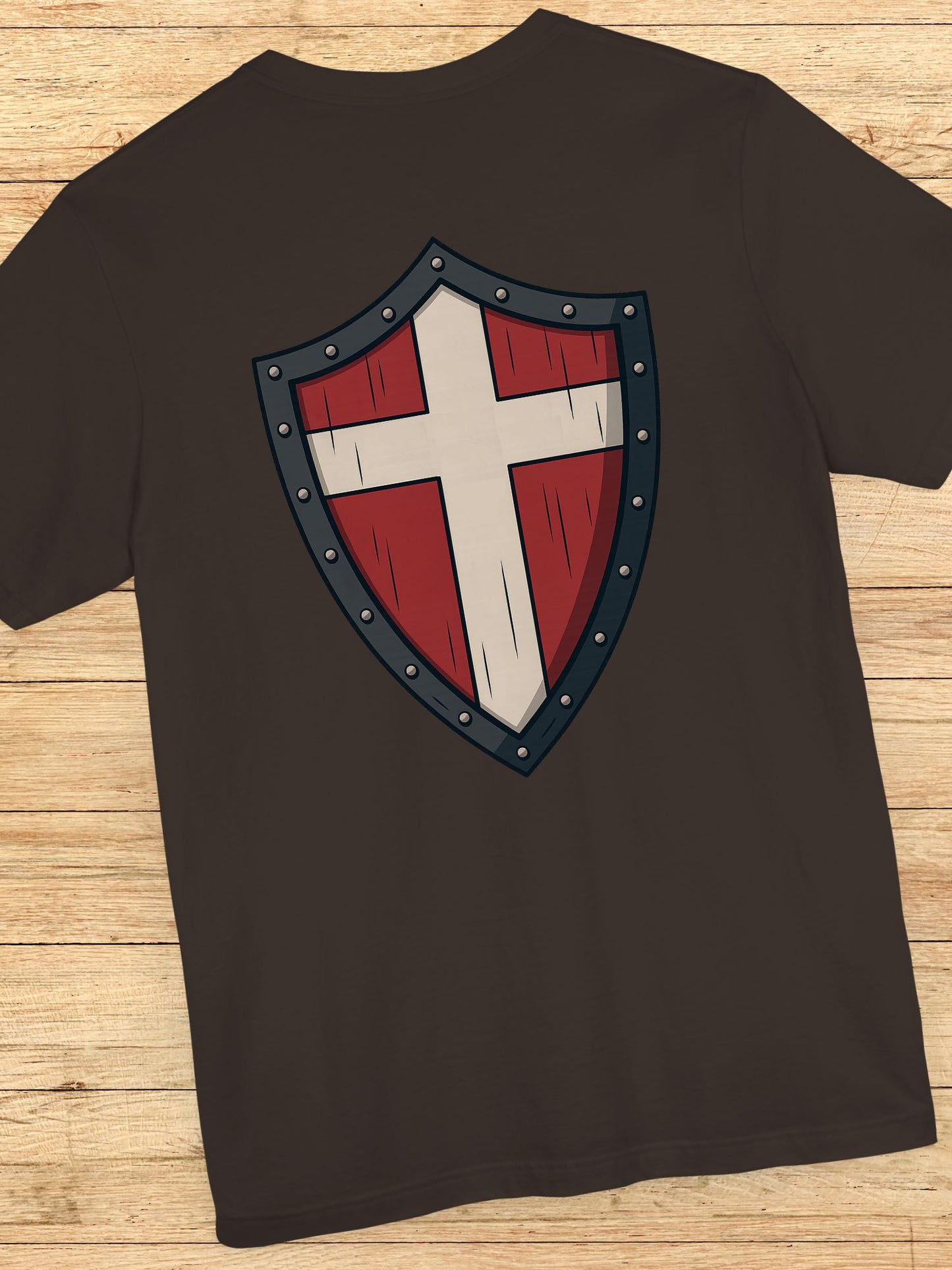 Shield Cross (Back) Graphic Unisex T-Shirt, Christian Apparel, Warrior
