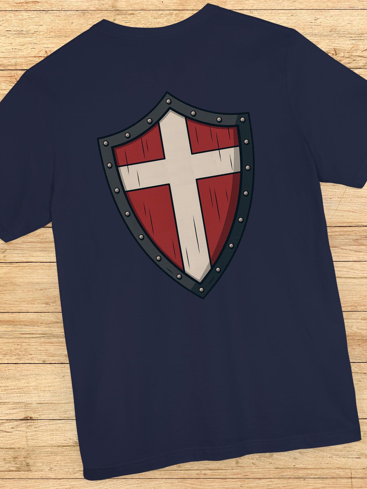 Shield Cross (Back) Graphic Unisex T-Shirt, Christian Apparel, Warrior