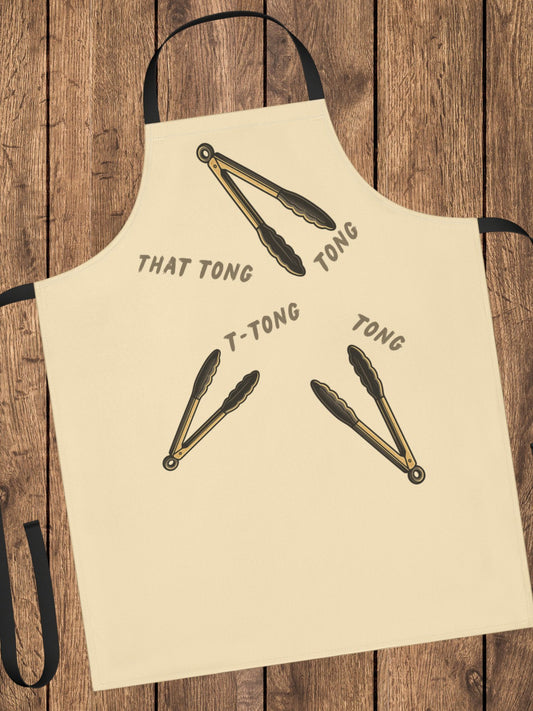 "That Tong" Fun Cooking Apron with Tong Graphics, Unique Gift for Chefs, Kitchen Accessory, Cooking Enthusiasts, BBQ Lovers