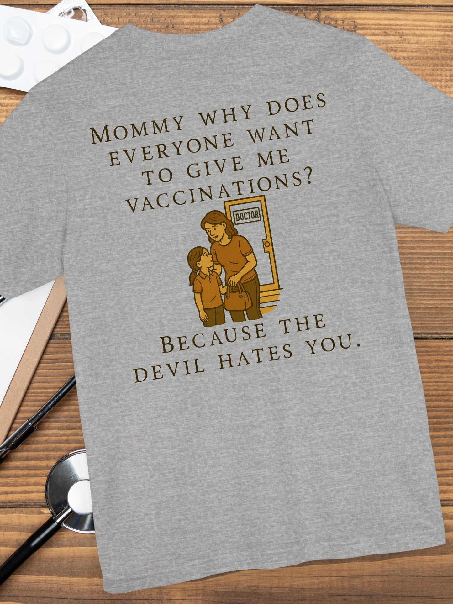 'The Devil Hates You' Tee, Anti-Vaccination Unisex T-Shirt, Christian Apparel