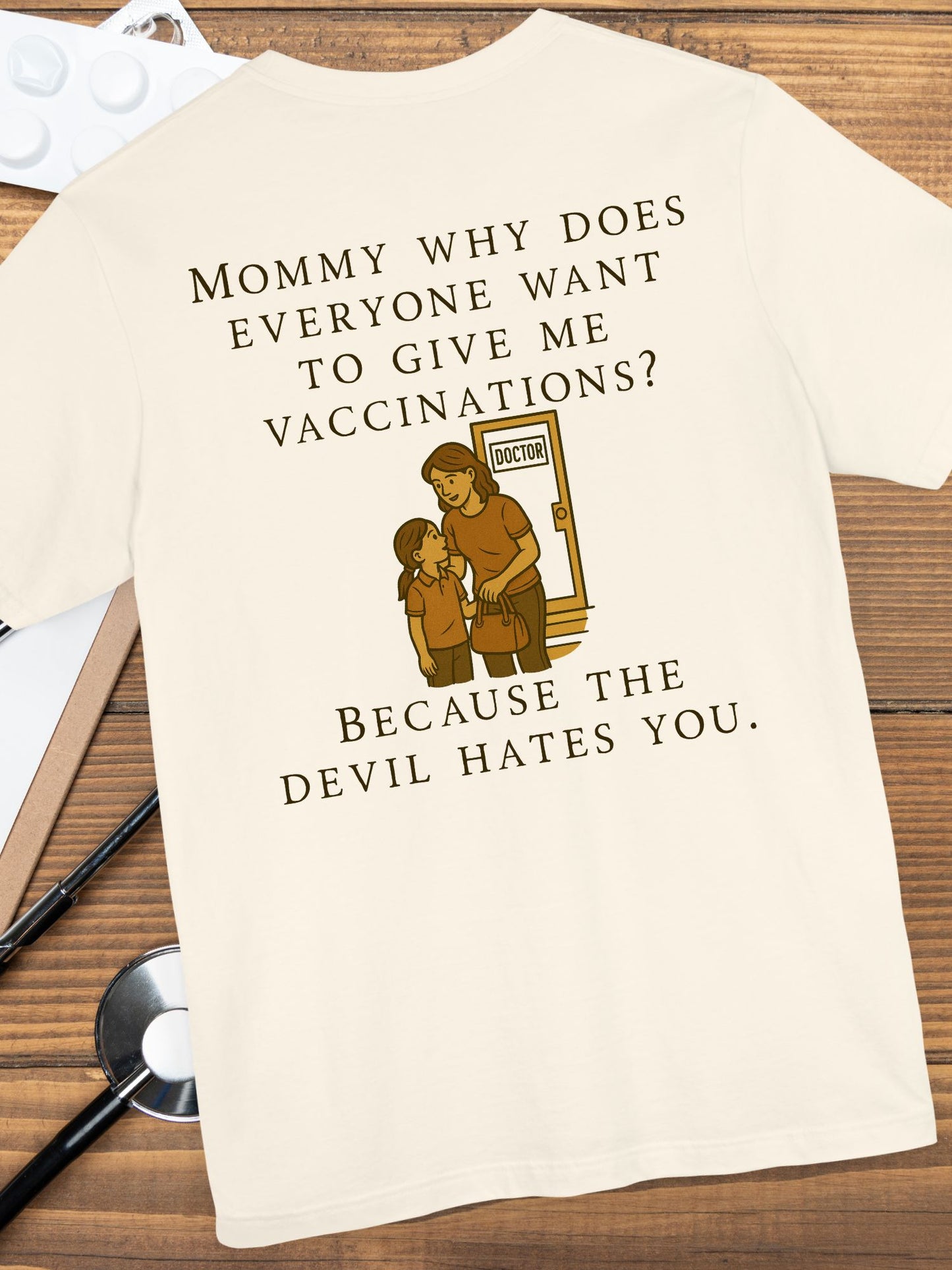 'The Devil Hates You' Tee, Anti-Vaccination Unisex T-Shirt, Christian Apparel