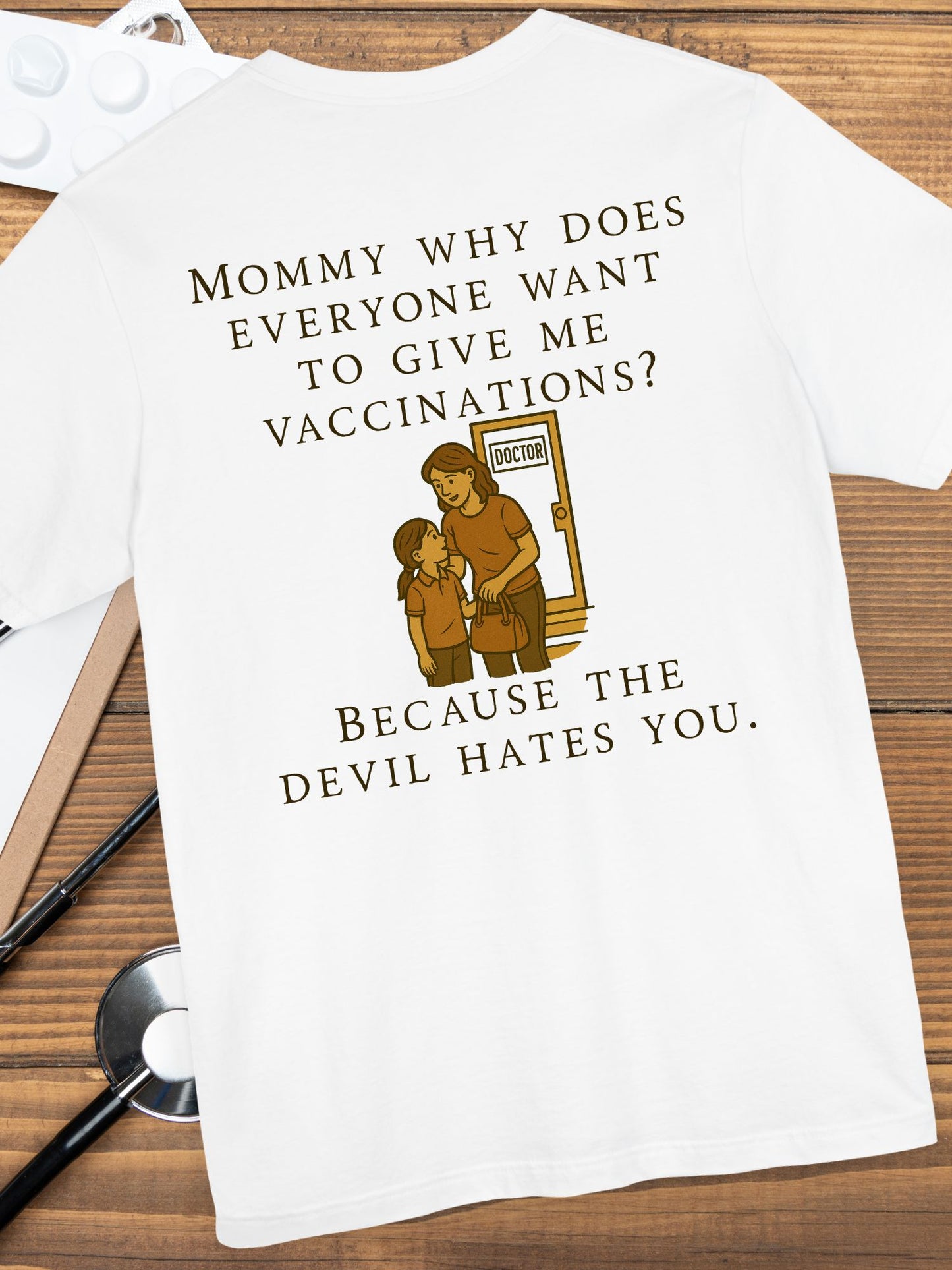 'The Devil Hates You' Tee, Anti-Vaccination Unisex T-Shirt, Christian Apparel