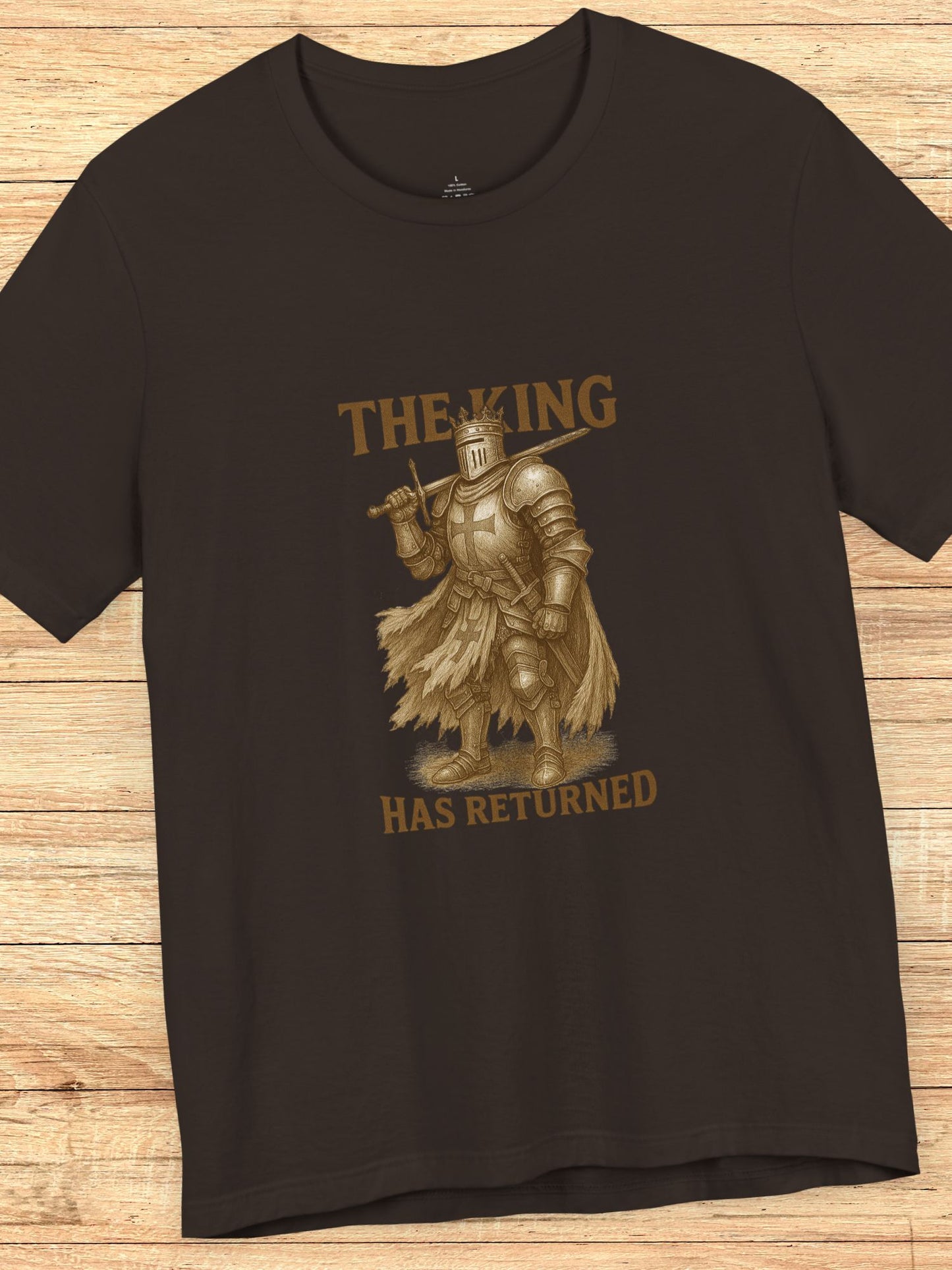 'The King Has Returned' King Knight Unisex T-Shirt, Christian Apparel, Crusader Tee