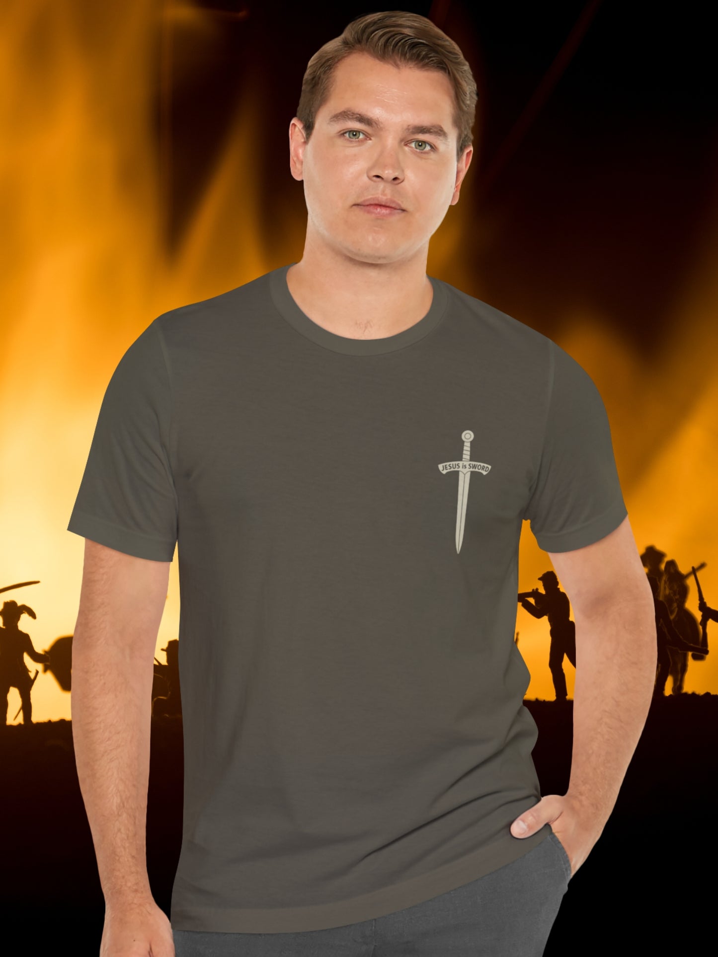 'To the bridles, Jesus is Sword' Back Graphic Unisex T-Shirt, Christian Apparel, Jesus Tee
