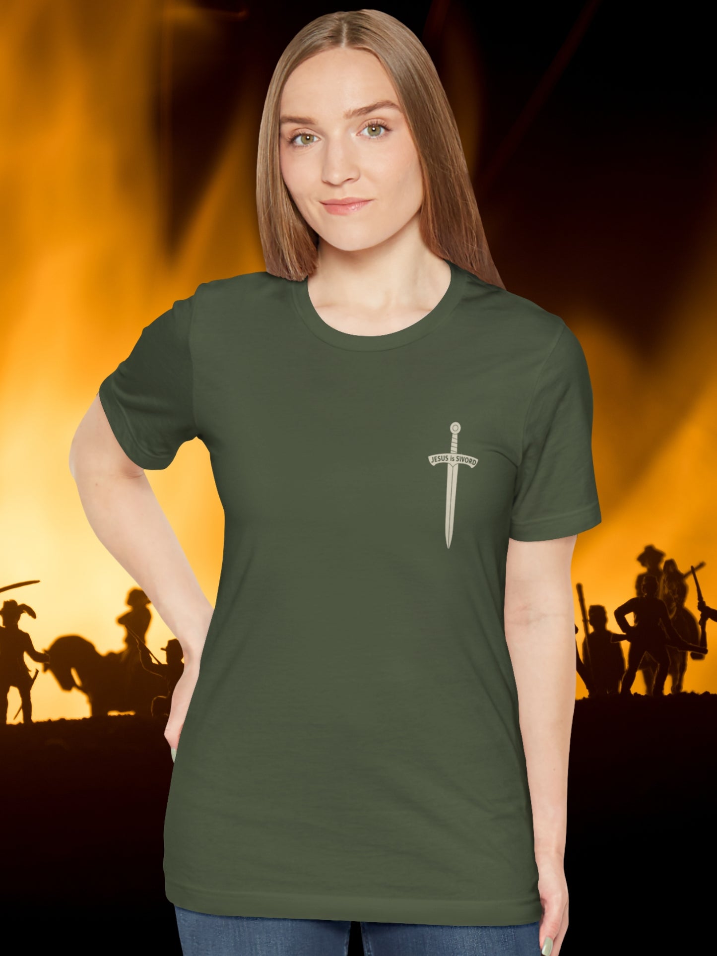 'To the bridles, Jesus is Sword' Back Graphic Unisex T-Shirt, Christian Apparel, Jesus Tee