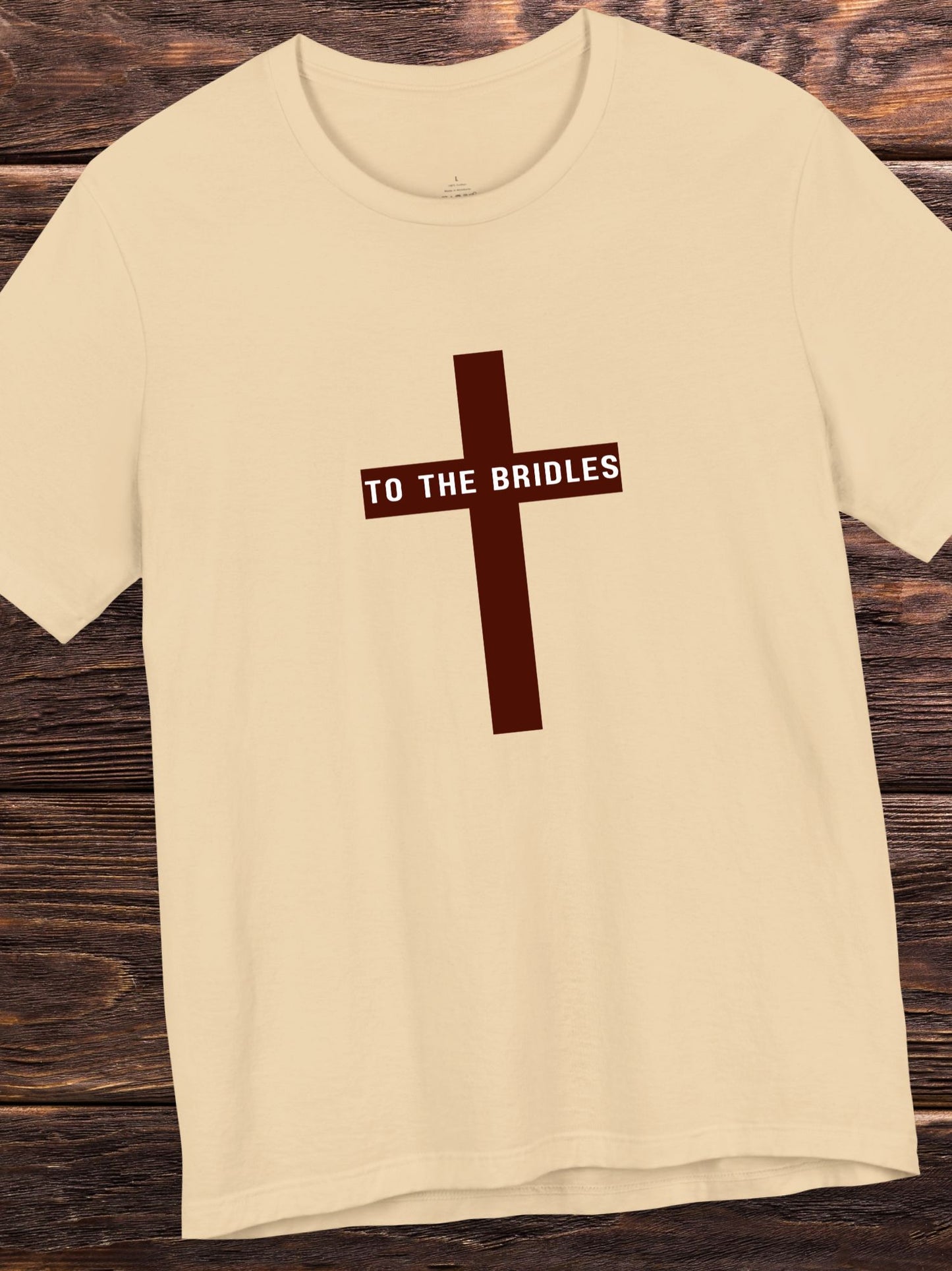 'TO THE BRIDLES' Cross Graphic Unisex T-Shirt, Christian Apparel, REV 14:20 Bible Verse