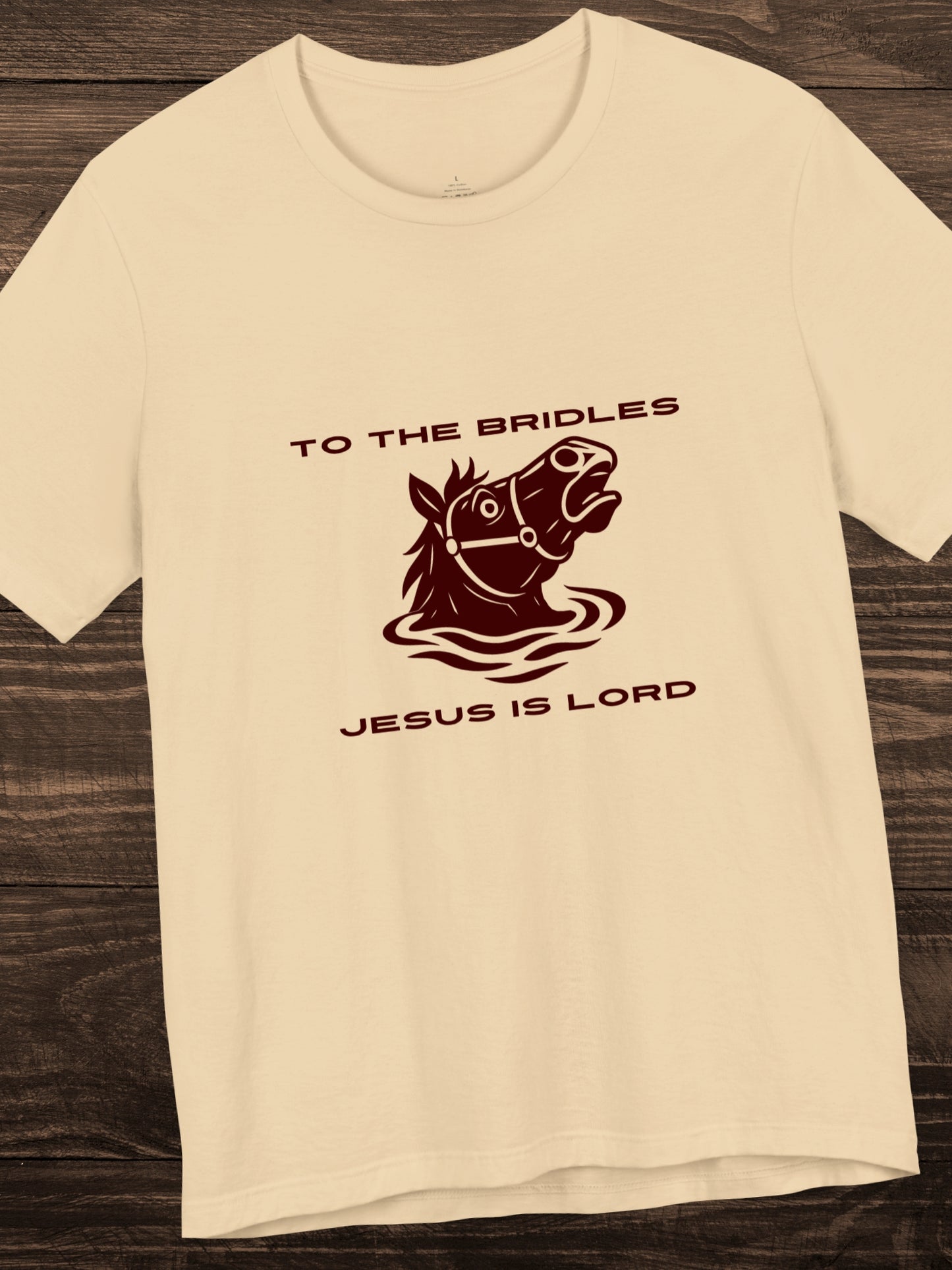 'TO THE BRIDLES, JESUS IS LORD' Horse Head Graphic Unisex T-Shirt, Christian Apparel, Jesus Tee, Biblical Shirt