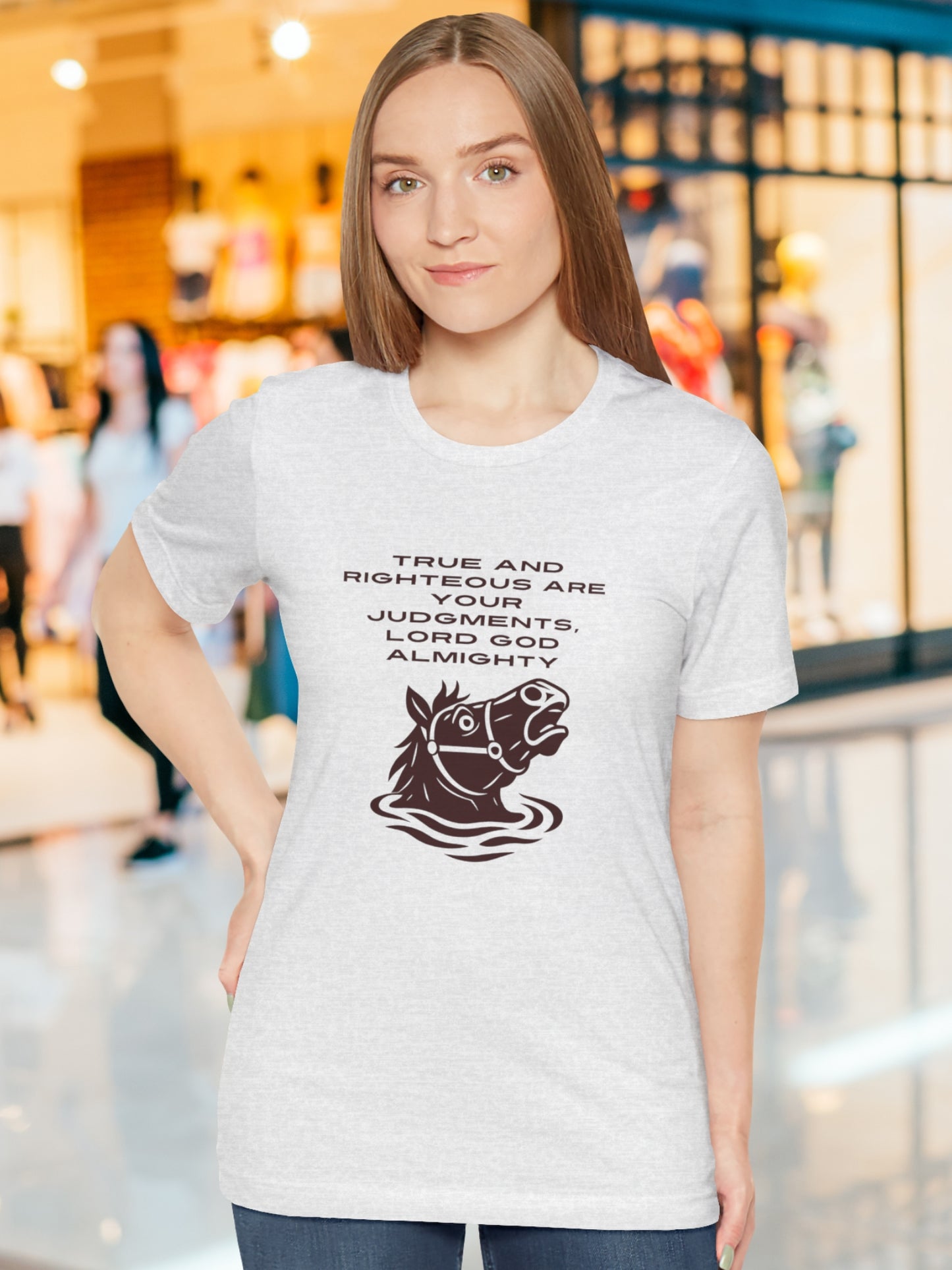 'True and Righteous are Your judgments, Lord God Almighty' Horse Head Graphic Unisex T-Shirt, Christian Apparel,  Lord's Judgments, Biblical