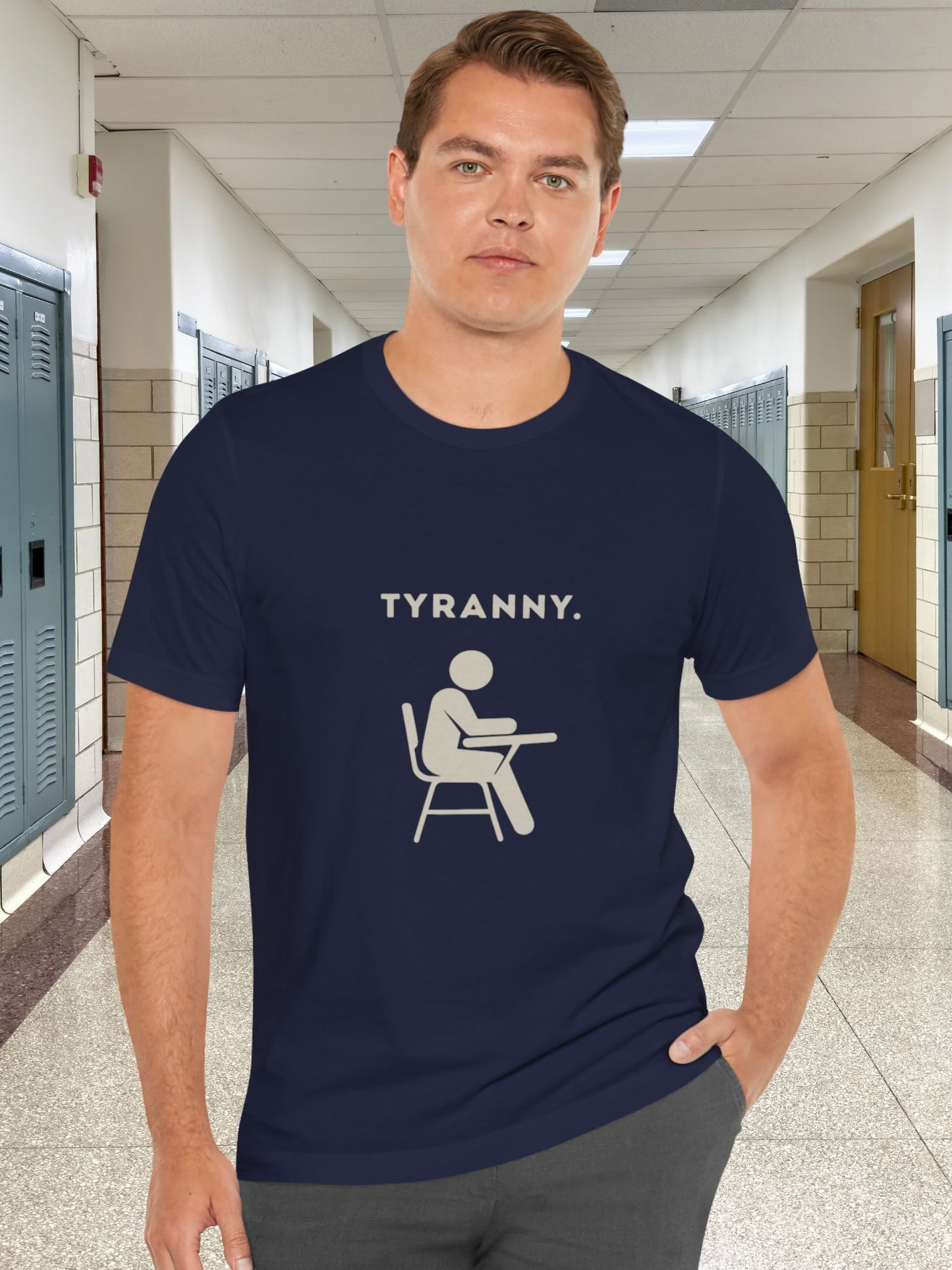'Tyranny.' School Graphic Unisex T-Shirt, Anti-School Tee, Freedom Apparel