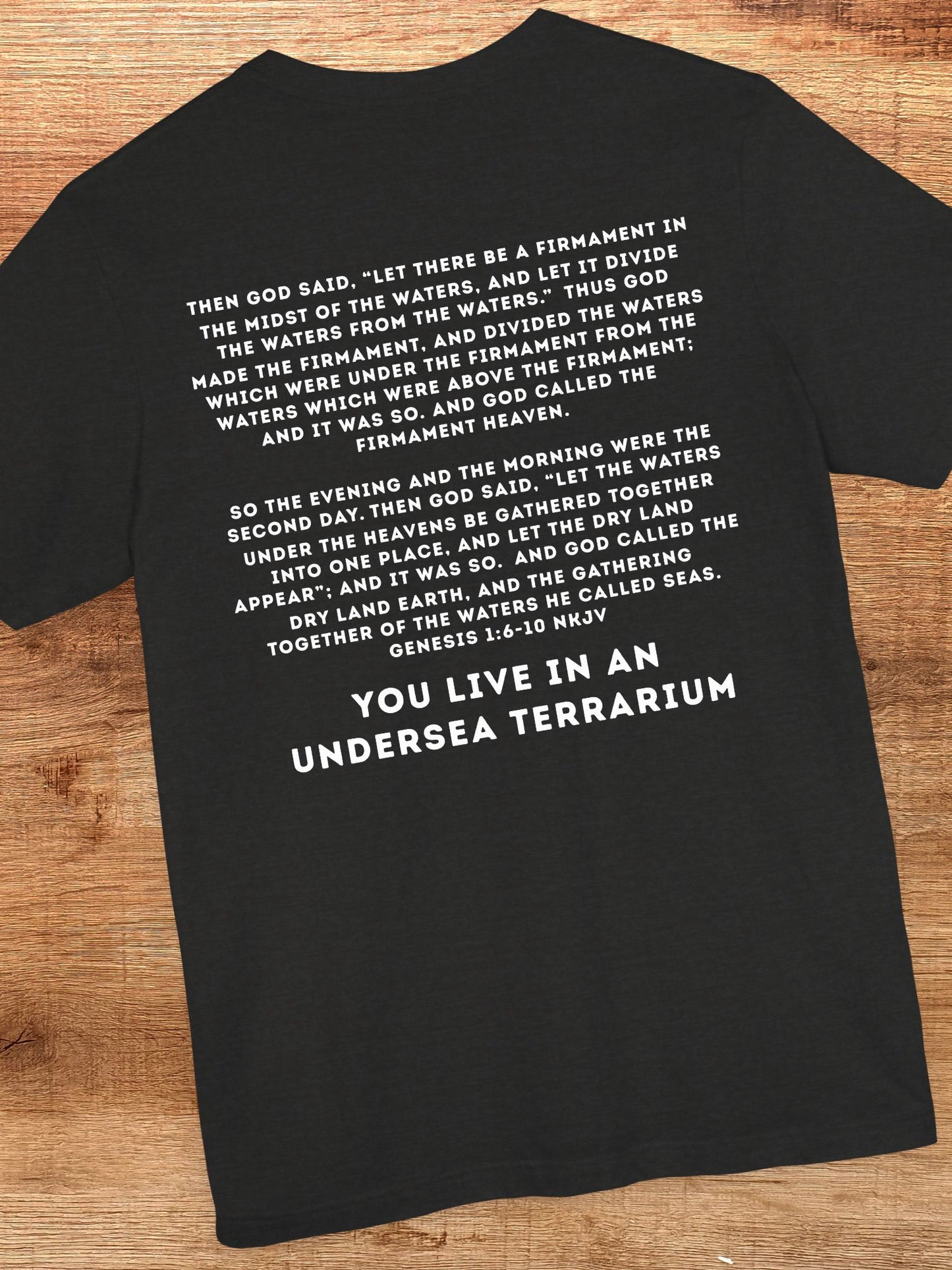 ‘You Live In an Undersea Terrarium’ Unisex T-Shirt, Biblical Verse, Christian Apparel, Educational Tee